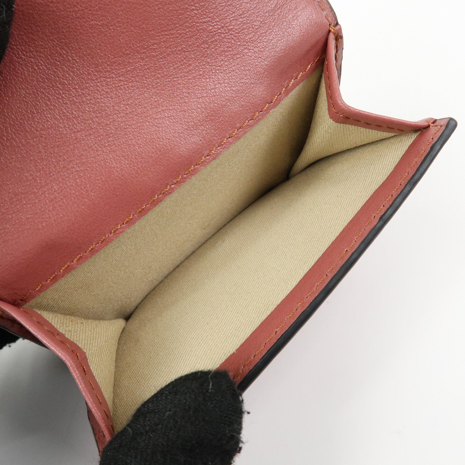 Chloe See By Chloe Leather Suede Compact Trifold Wallet Dusty Pink