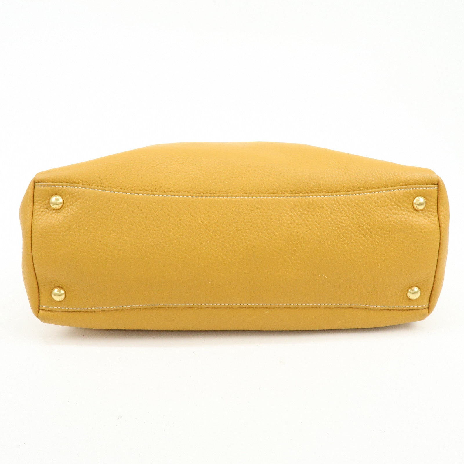 PRADA Triangle Logo Leather 2Way Bag Hand Bag Shoulder Bag BL0778