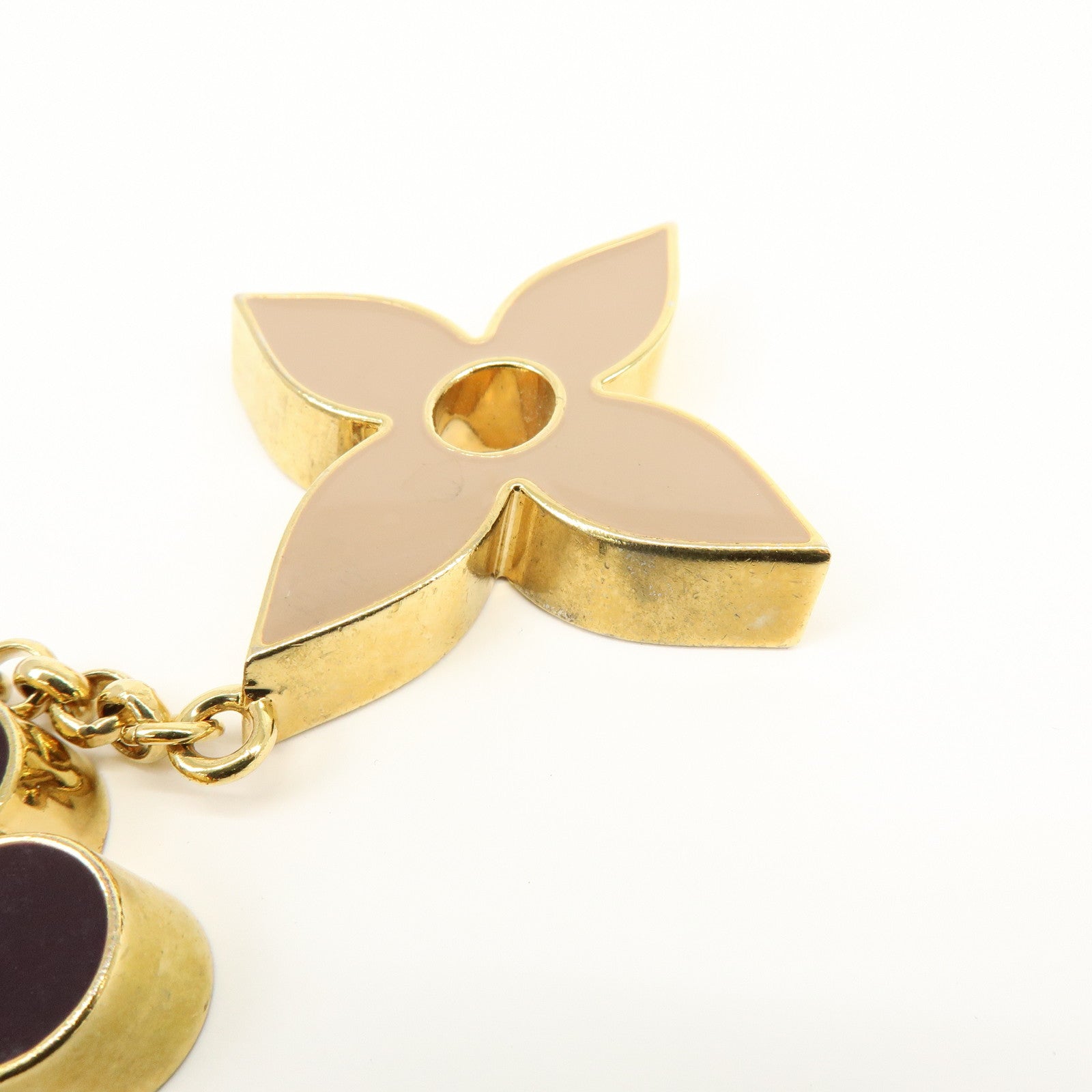 Louis Vuitton Fleur de Monogram Key Chain Bag Charm Gold M67119