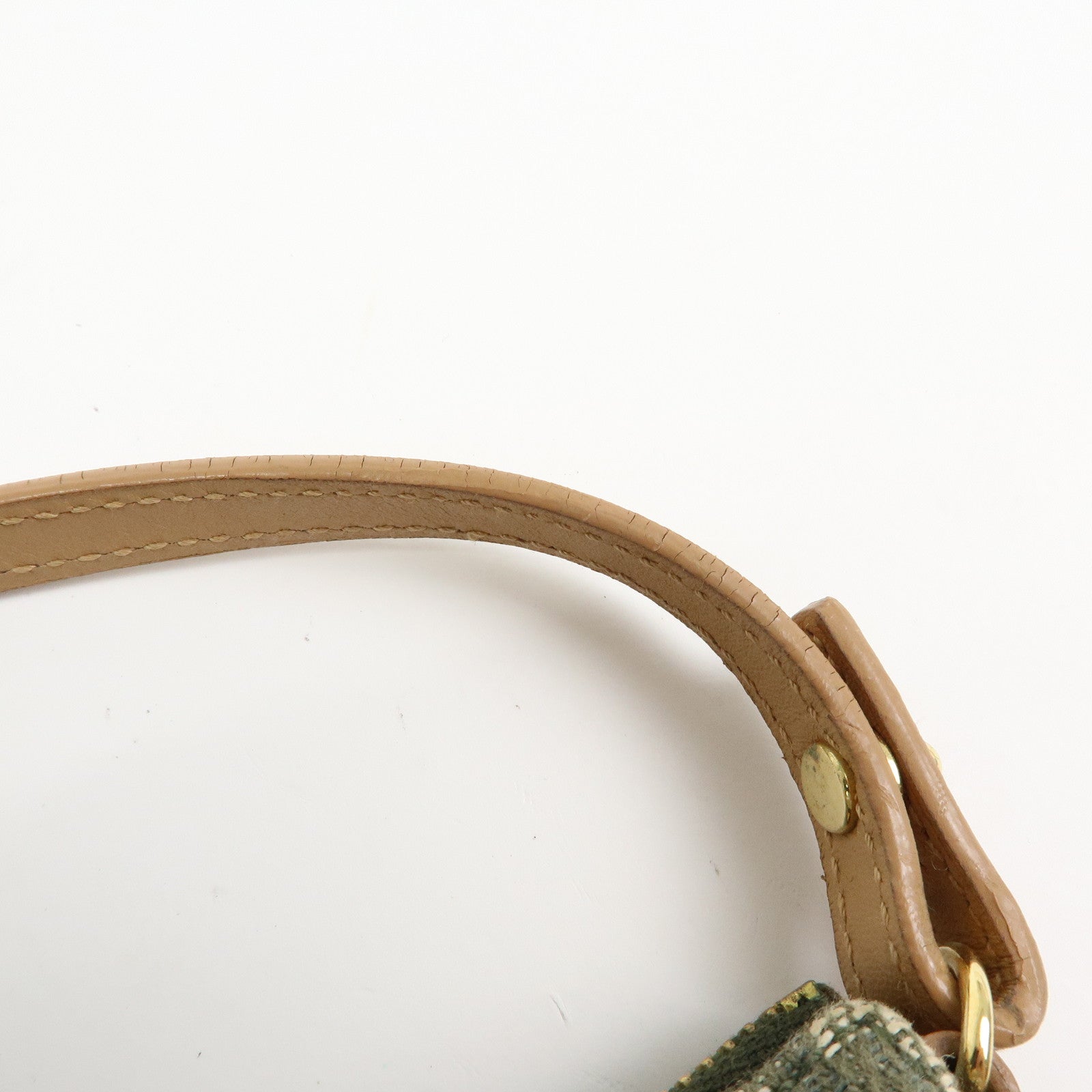 Christian Dior Saddle Trotter Jacquard Leather Hand Bag Green