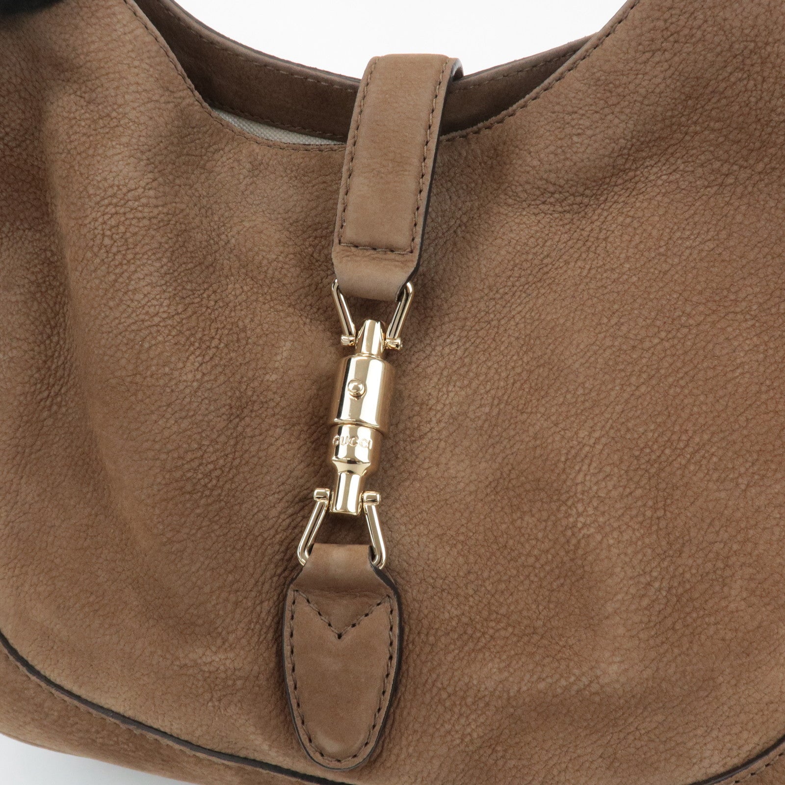 GUCCI New Jackie Leather Shoulder Bag Hand Bag Brown 277520 Used