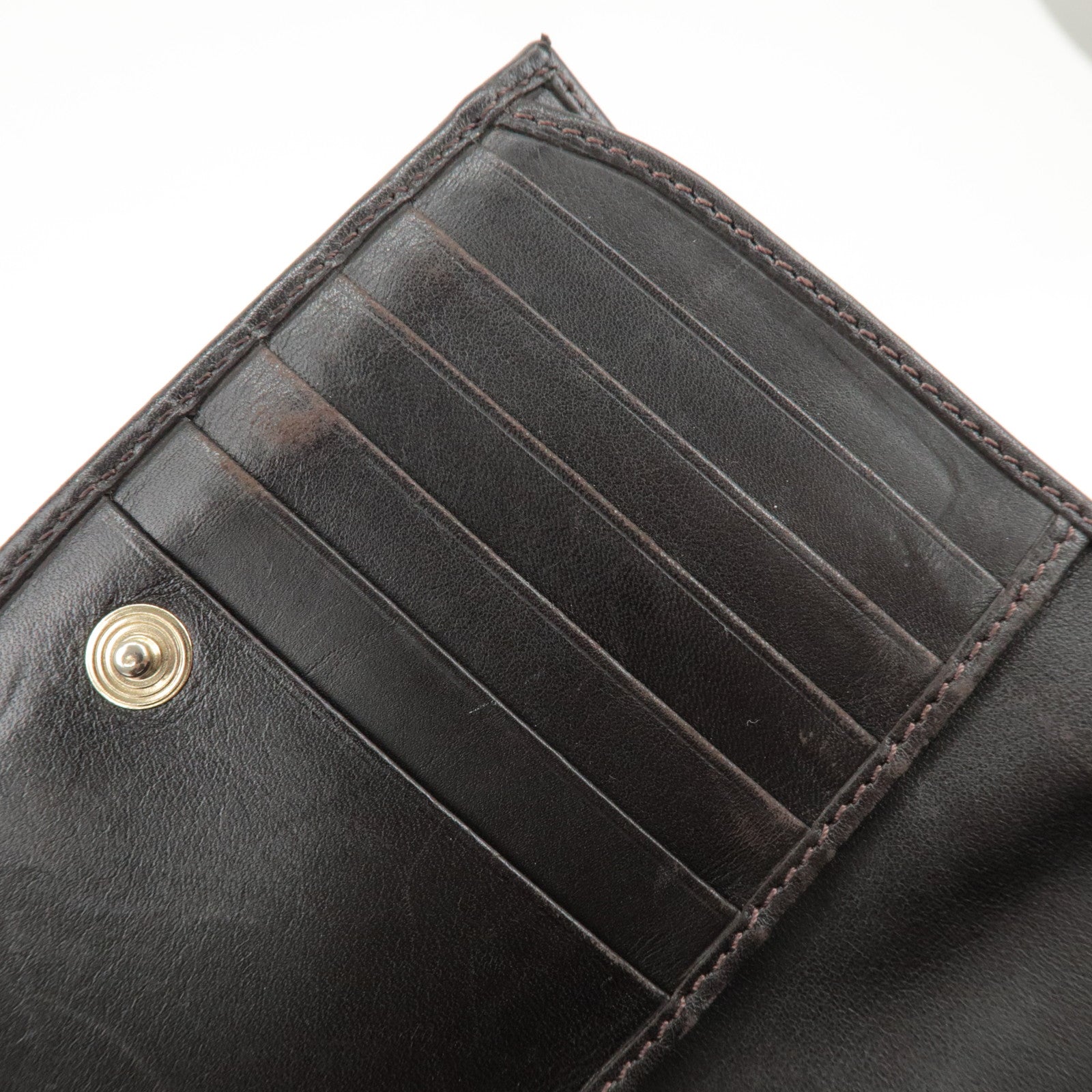 FENDI Zucca Set of 2 Canvas Leather Wallet Brown Black 8M0029 2270 Used