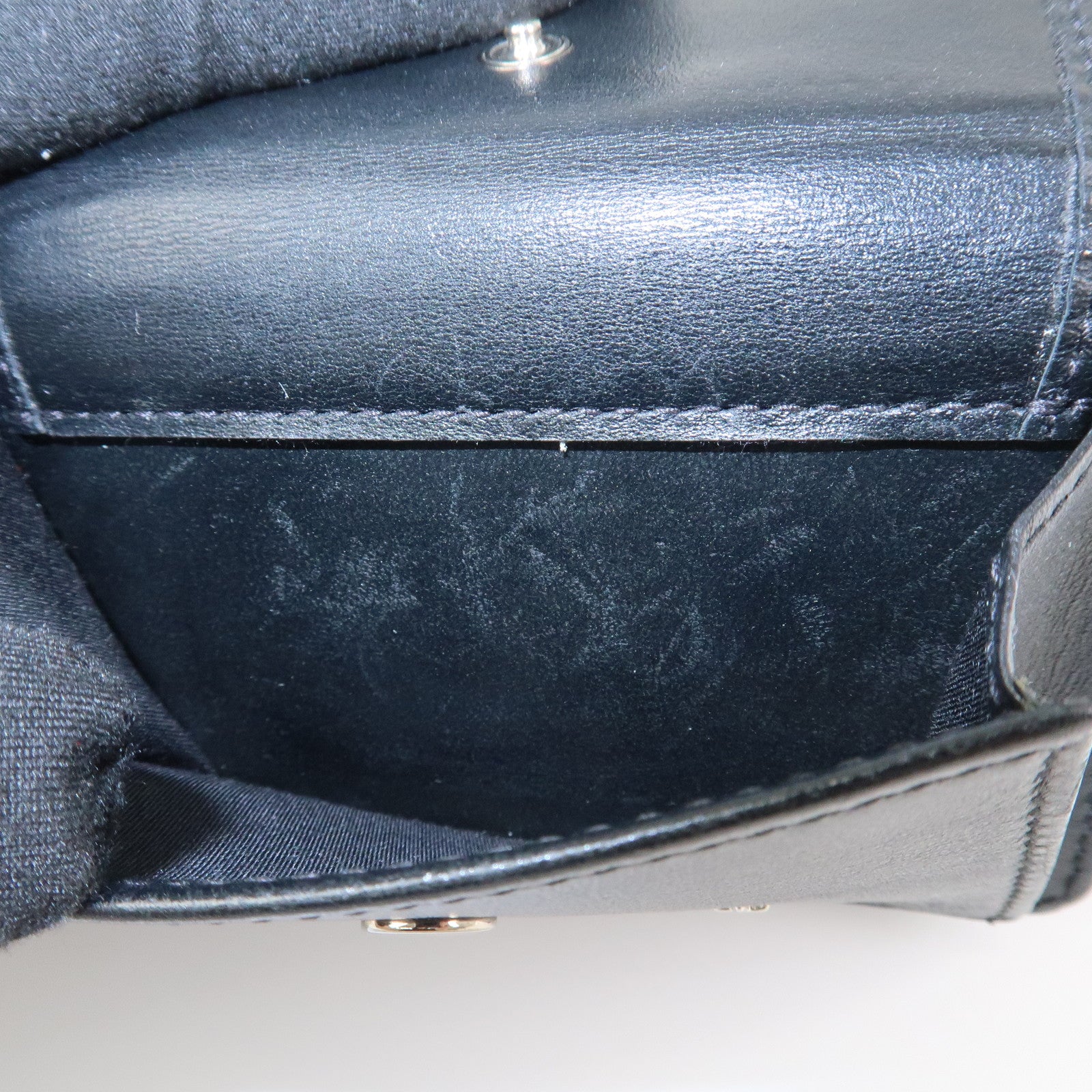 JIMMY CHOO Studs Leather Tri-Fold Compact Wallet Black