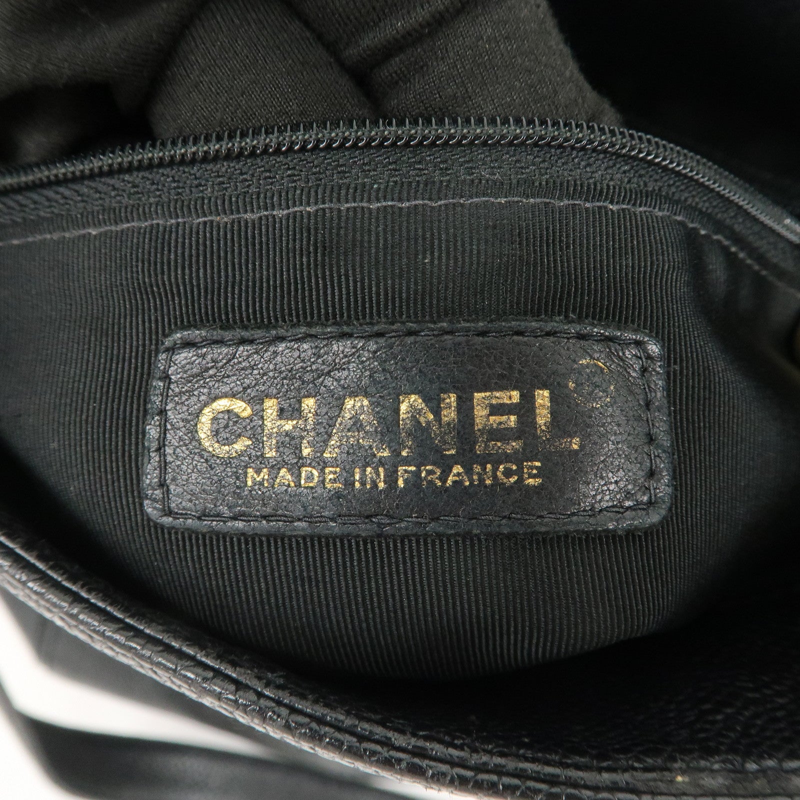 CHANEL COCO Mark Caviarskin Shoulder Bag Tote Bag Hand Bag Black