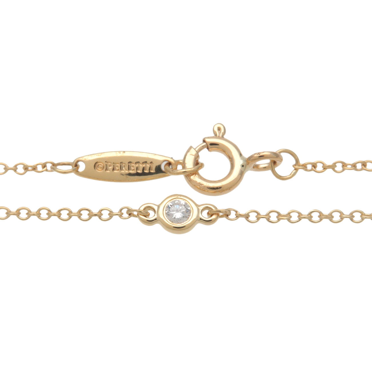 Tiffany &Co By The Yard 1P Diamond 0.05ct Bracelet K18YG 750YG