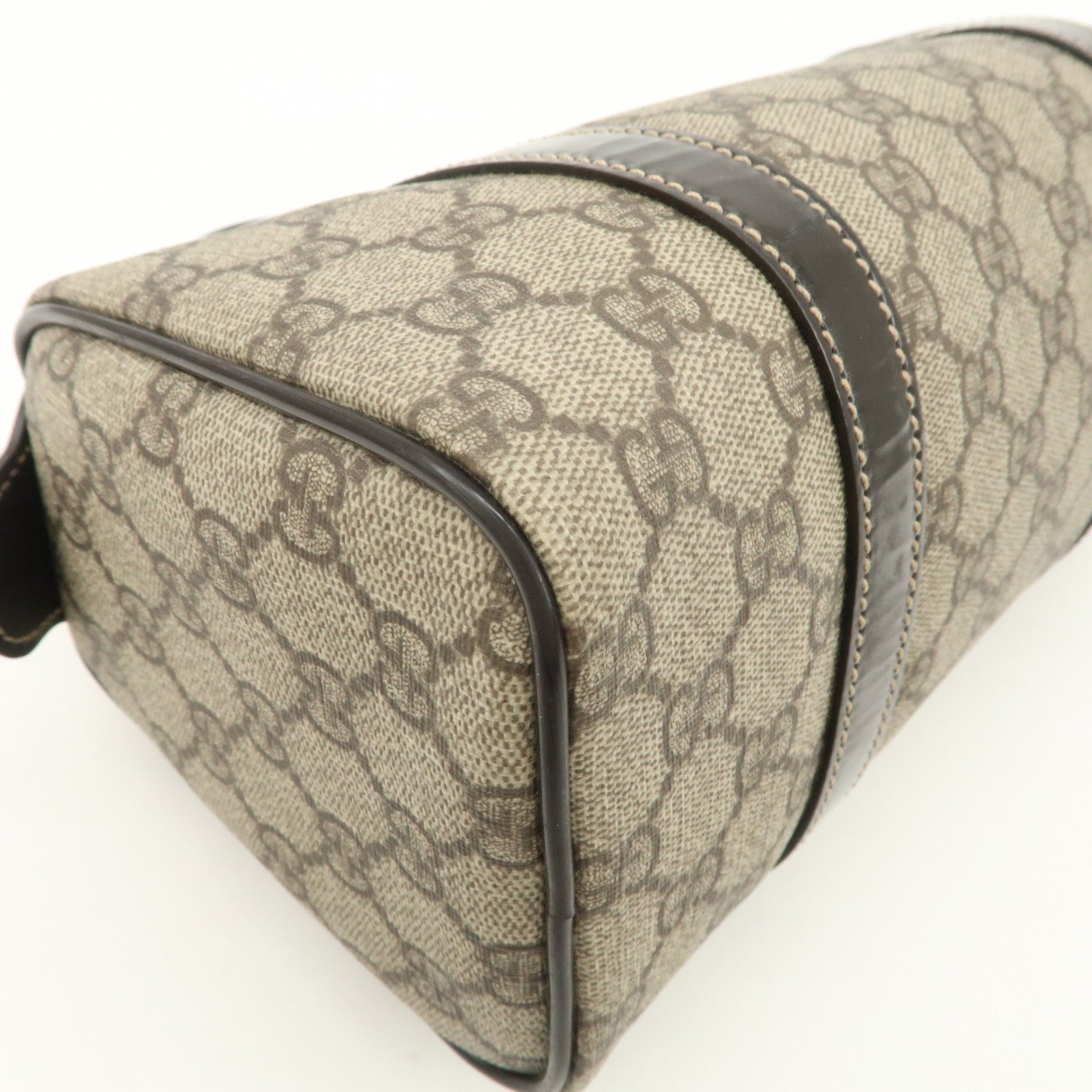 GUCCI GG Spream Patent Leather Mini Boston Bag Beige 193604