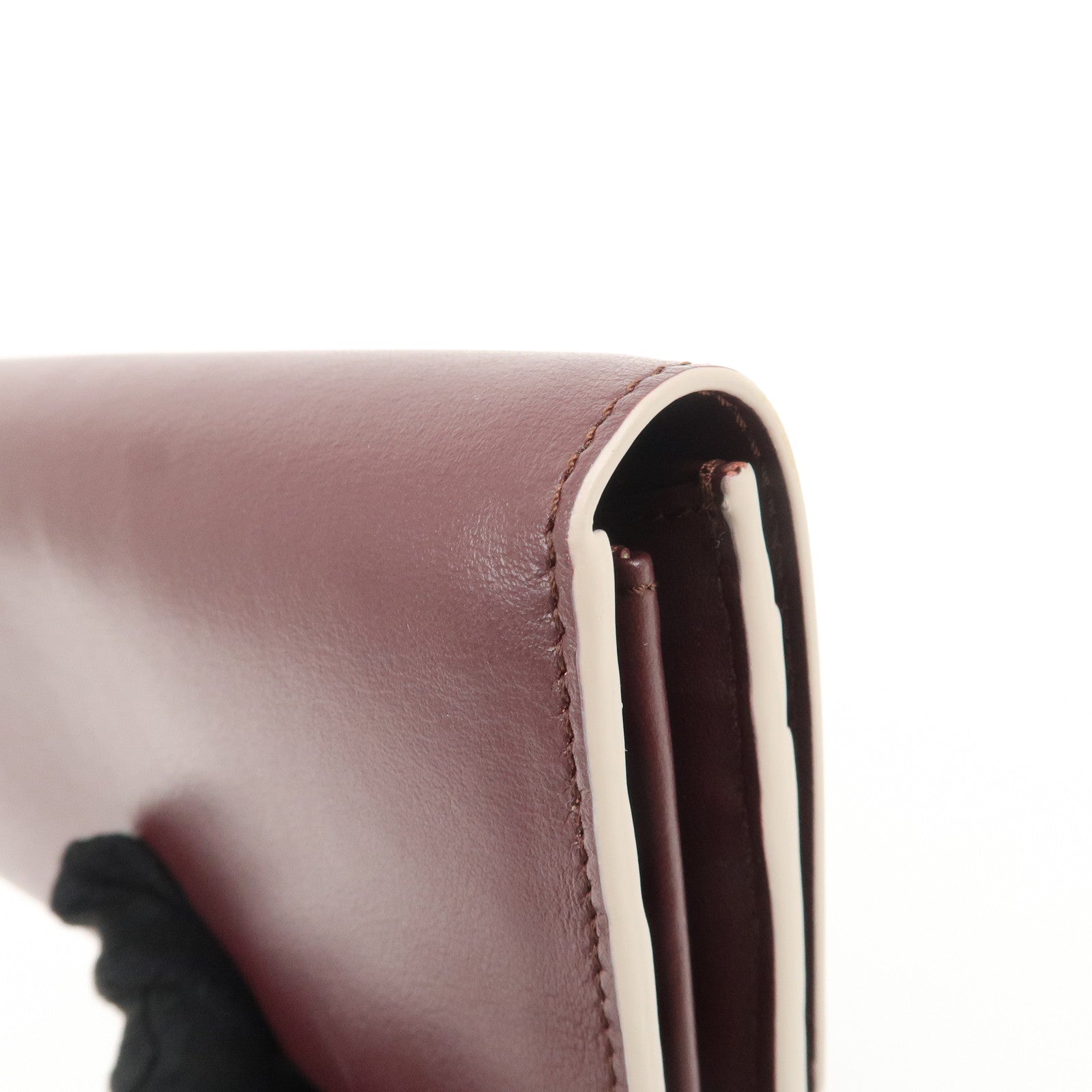 FENDI Peekaboo Leather Bi-fold Continental Wallet Long Wallet 8M0377 Used