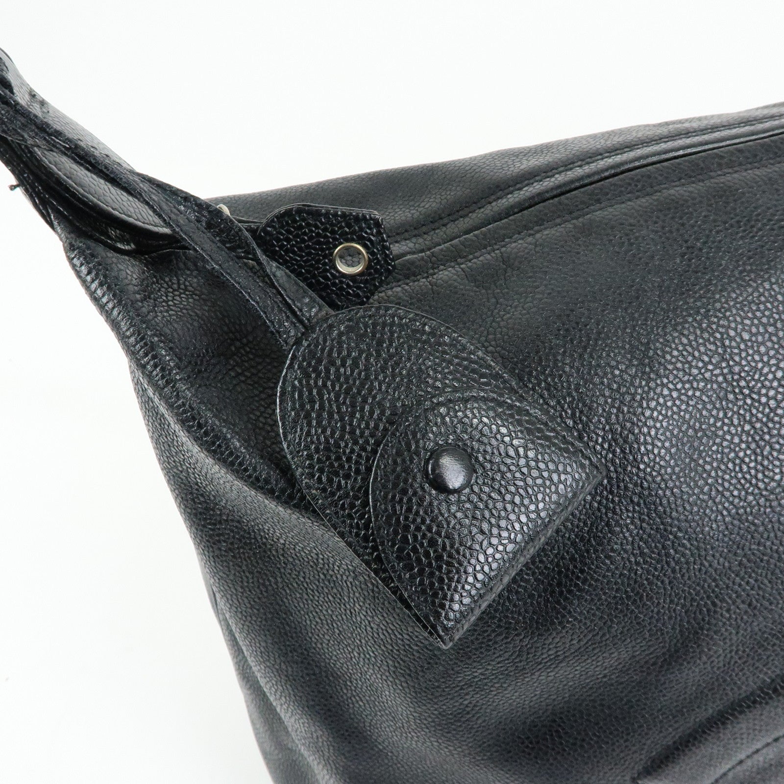 CHANEL Large COCO Mark Cavairskin Shoulder Bag Black