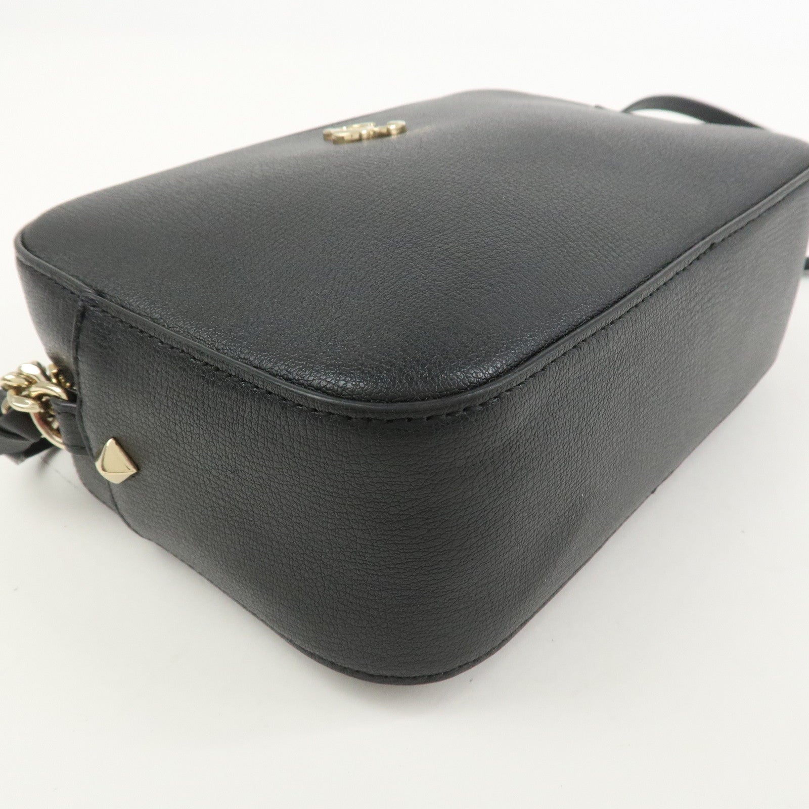 JIMMY CHOO Leather Shoulder Crossbody Bag KIMI Camera Bag Black