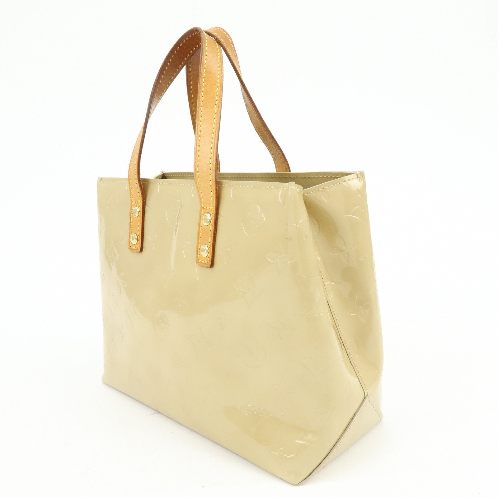 Louis Vuitton Monogram Vernis Reade PM Hand Bag Beige M91144