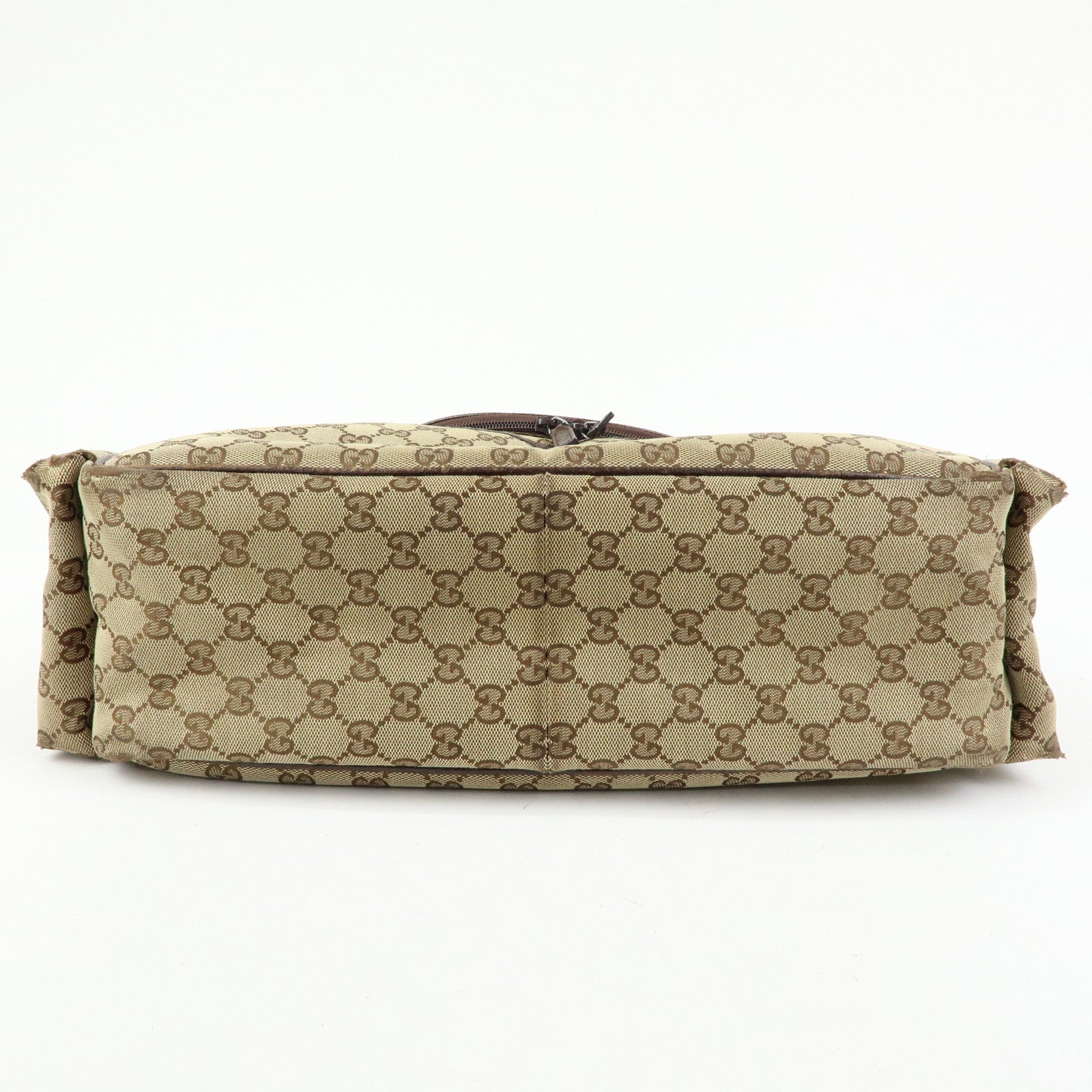 GUCCI GG Canvas Leather Shoulder Crossbody Bag Beige Brown 123326