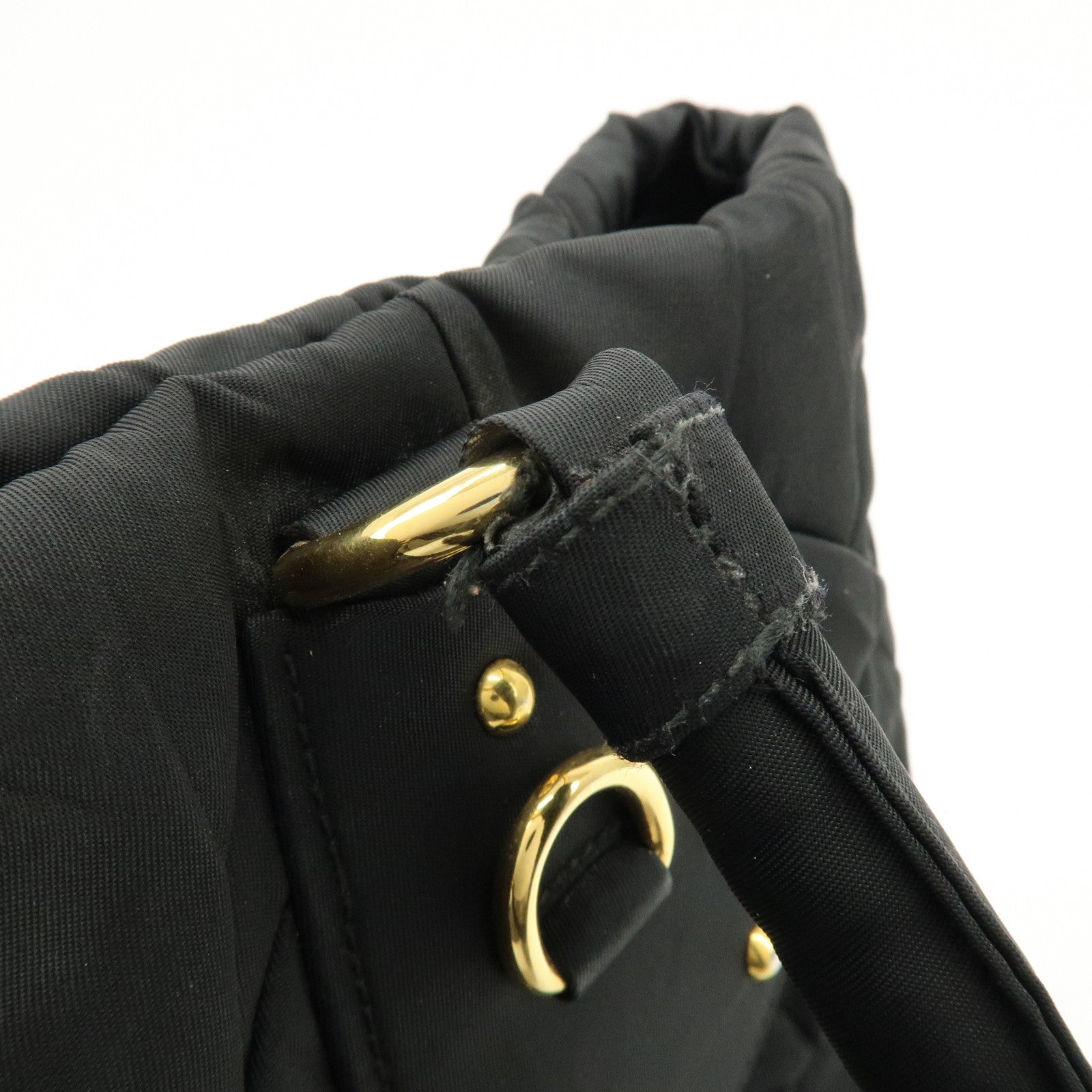 PRADA Nylon 2Way Bag Hand Bag Shoulder Bag Black BN1593