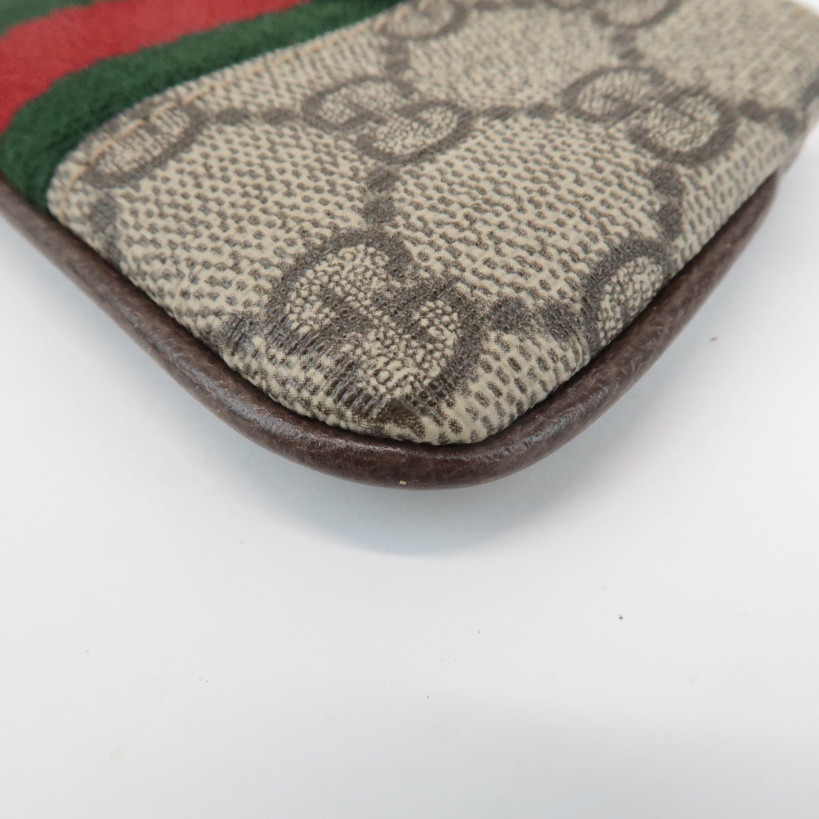 GUCCI Ophidia Sherry GG Supreme Leather Coin Case Key Pouch 671722 Used