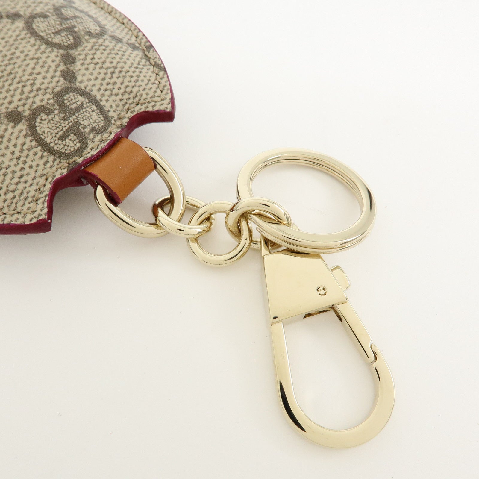 GUCCI GG Supreme Canvas Leather Bag Key Charm Owl Beige 821813