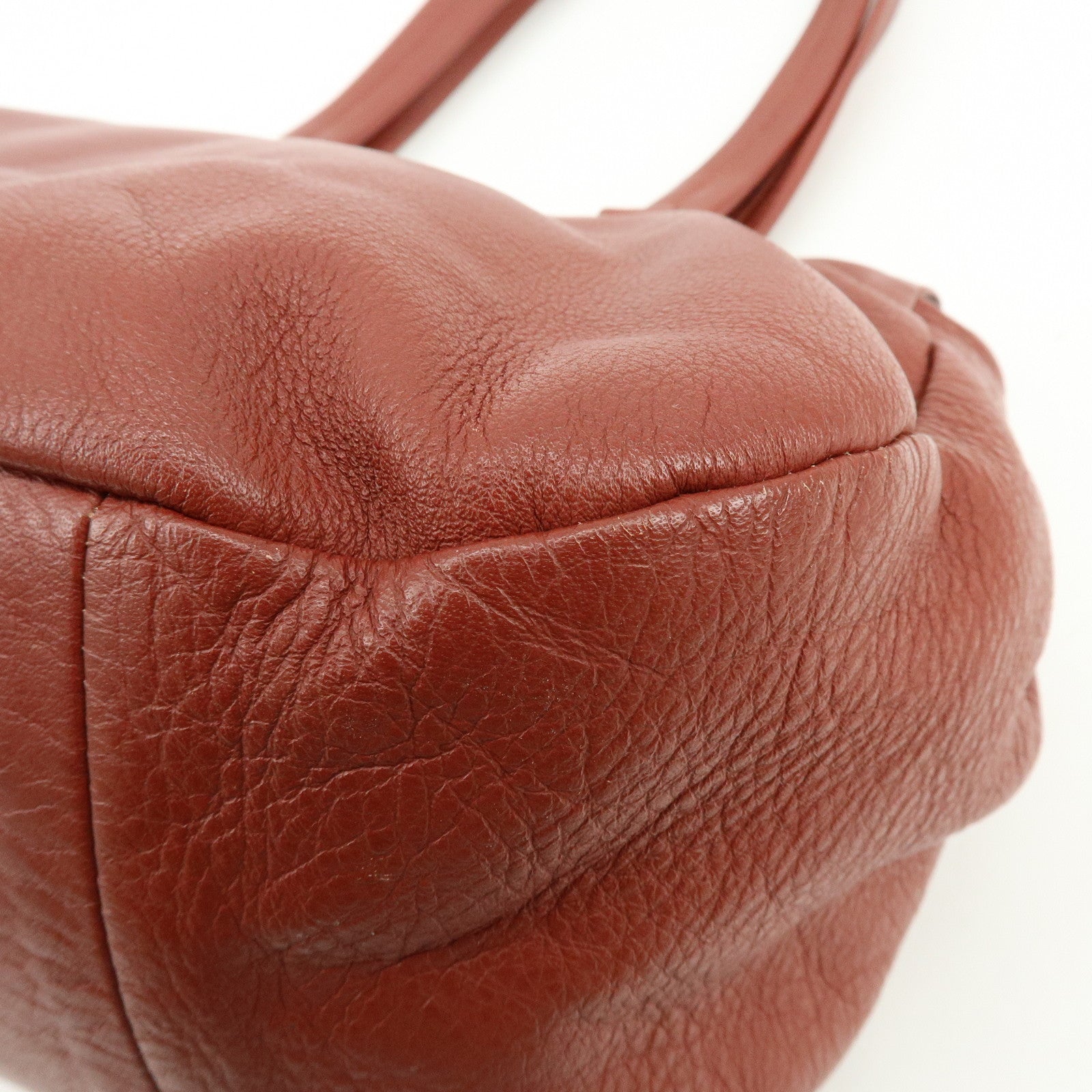 Chloe See by Chloe Leather Shoulder Bag Hand Bag Tassel Red