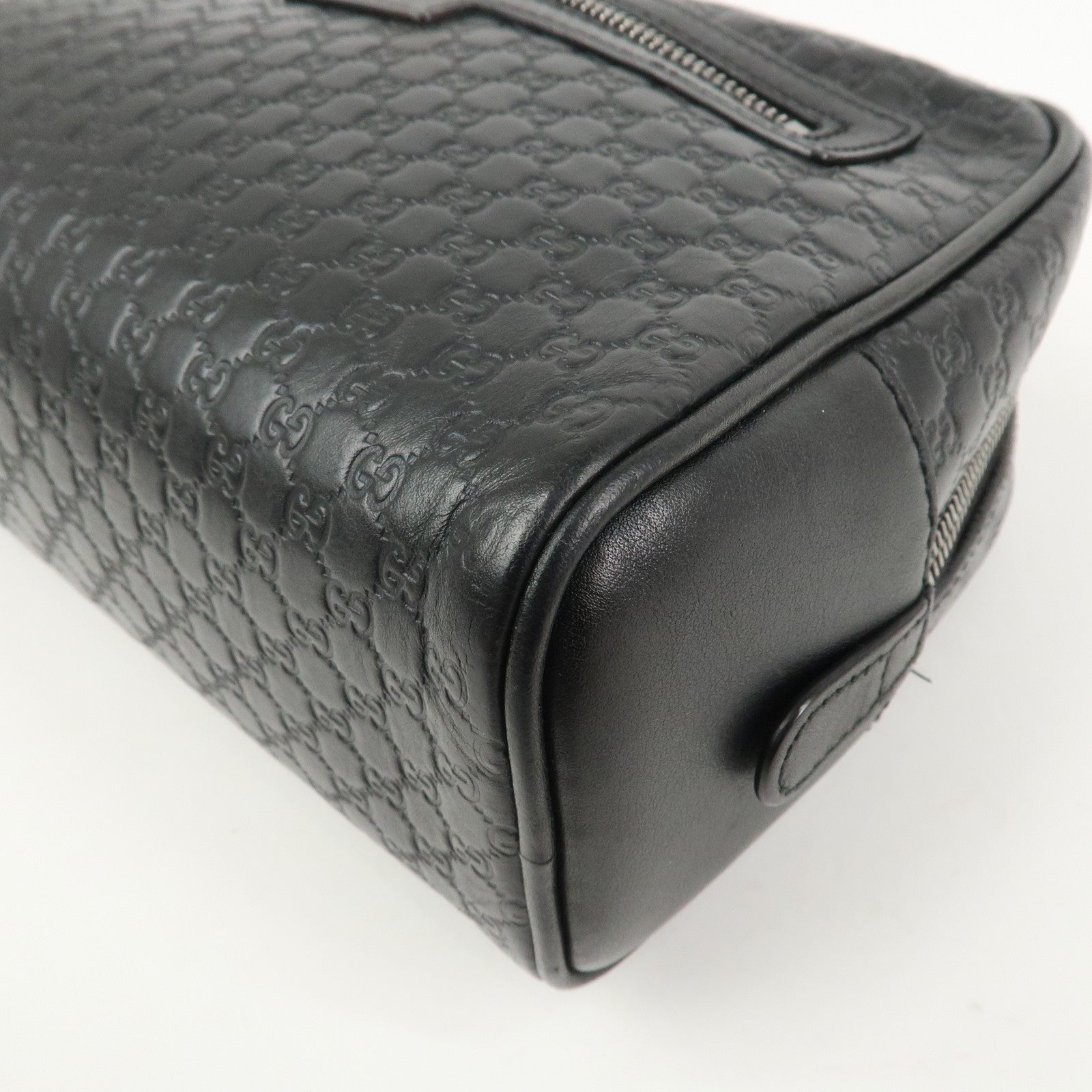 GUCCI Micro Guccissima Leather Hand Bag Clutch Bag Black 419775