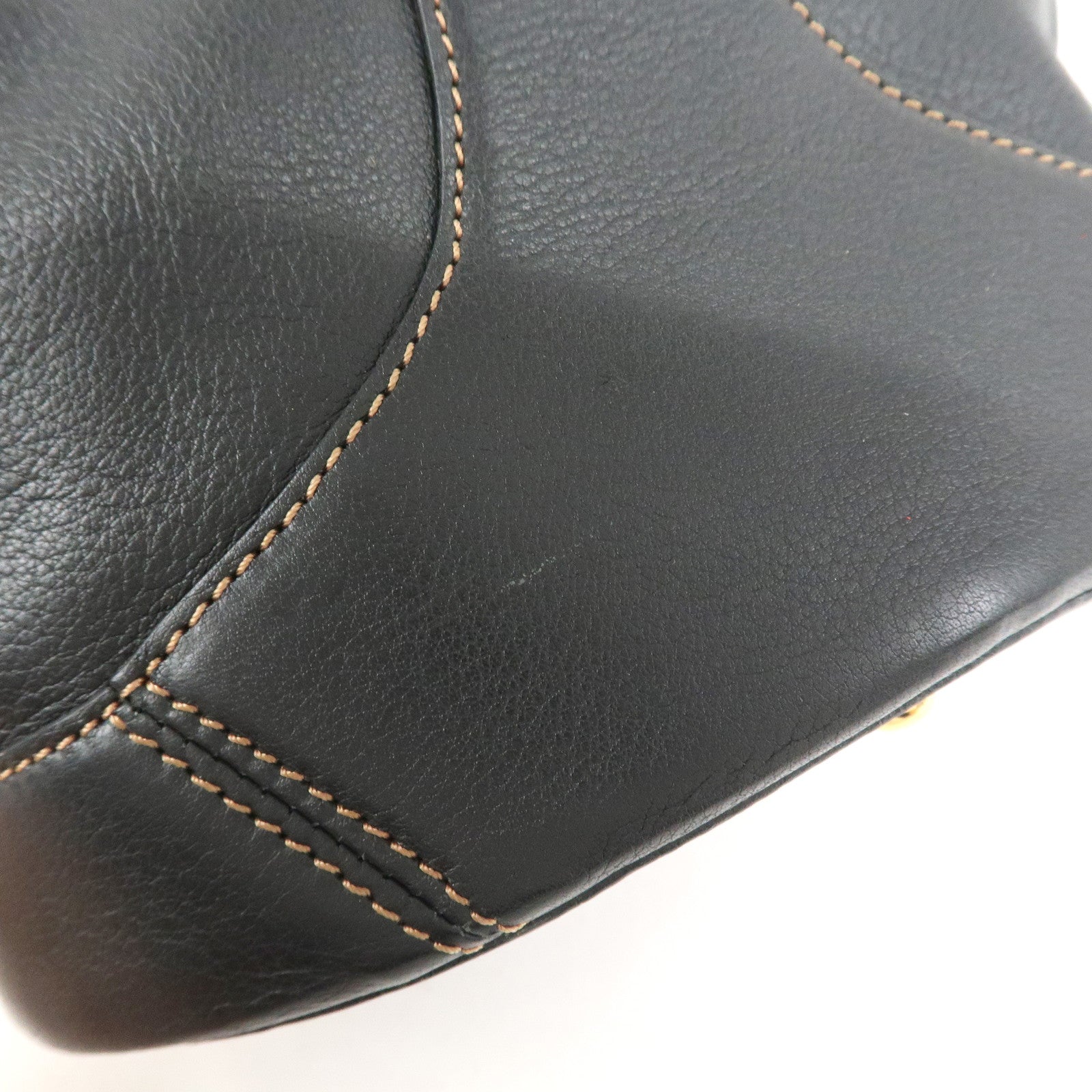 LOEWE Anagram Leather 2WAY Bag Shoulder Bag Hand Bag Black