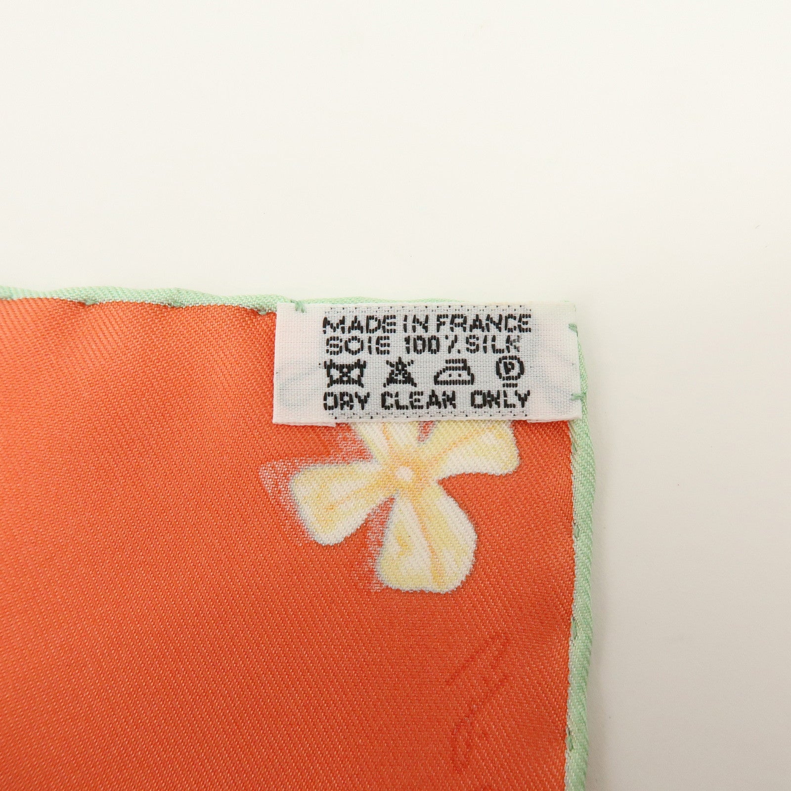 HERMES Carre 90 Silk 100% FLOWER POWER Scarf Orange