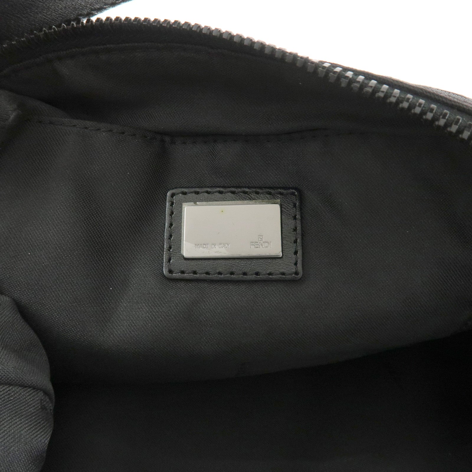 FENDI Zucchino Shoulder Bag Hand Bag Black 8BR444