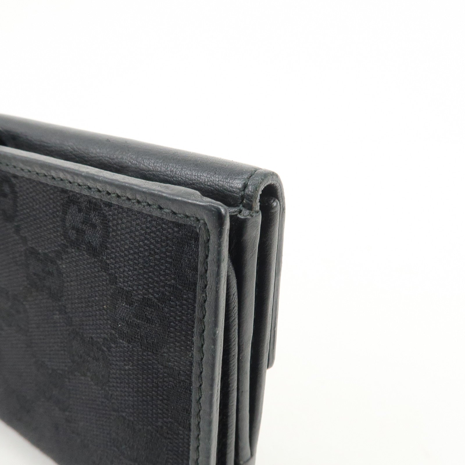 GUCCI Lovely Heart GG Monogram Canvas Leather Long Wallet 203550