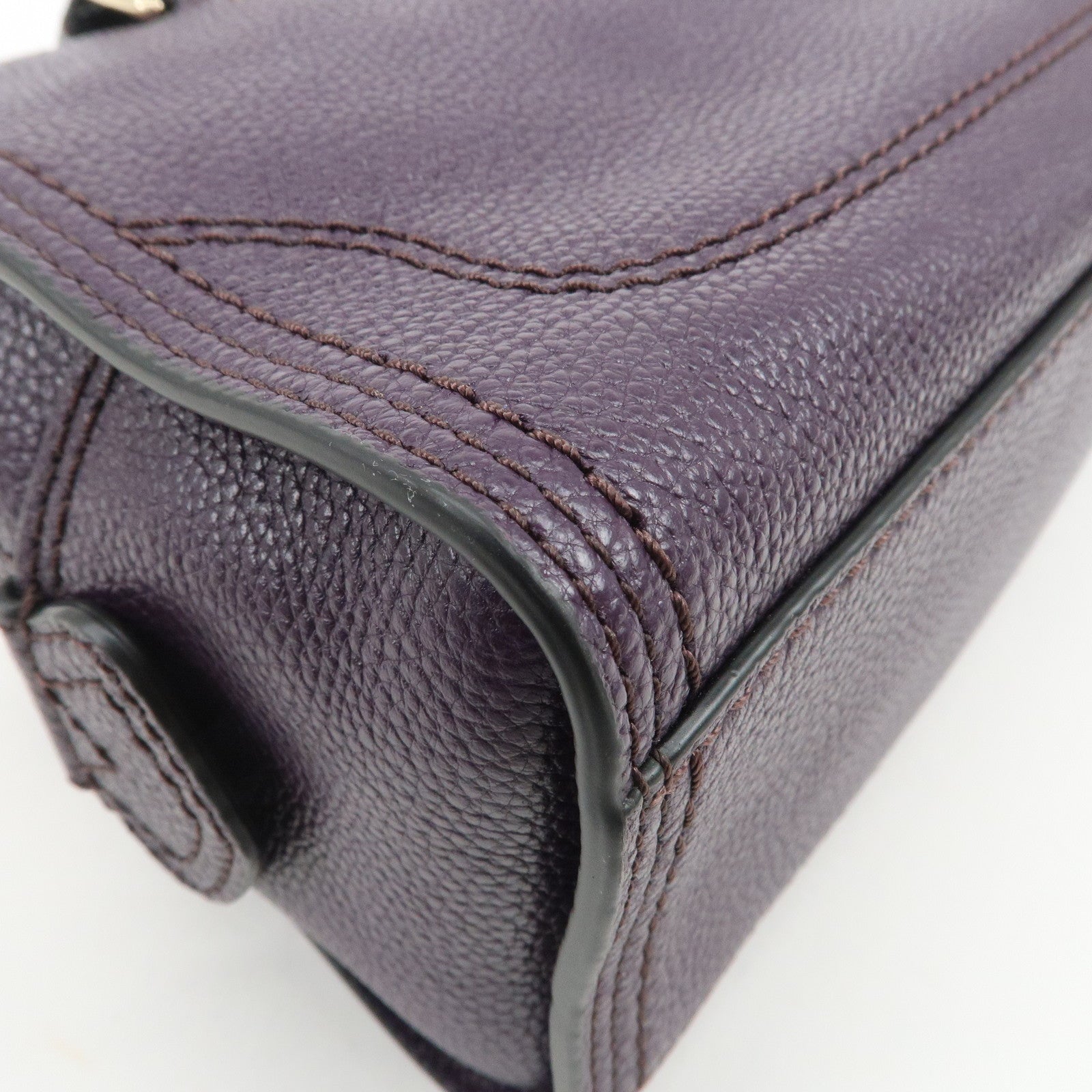 MARC JACOBS Logo Leather 2WAY Bag Hand Bag Shoulder Bag Purple