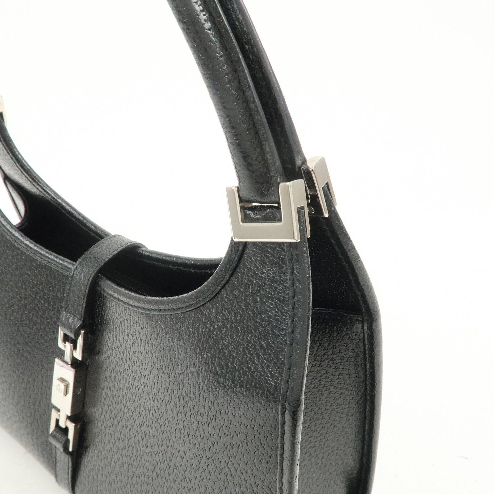 GUCCI Jackie Leather Hand Bag Black 002.1068
