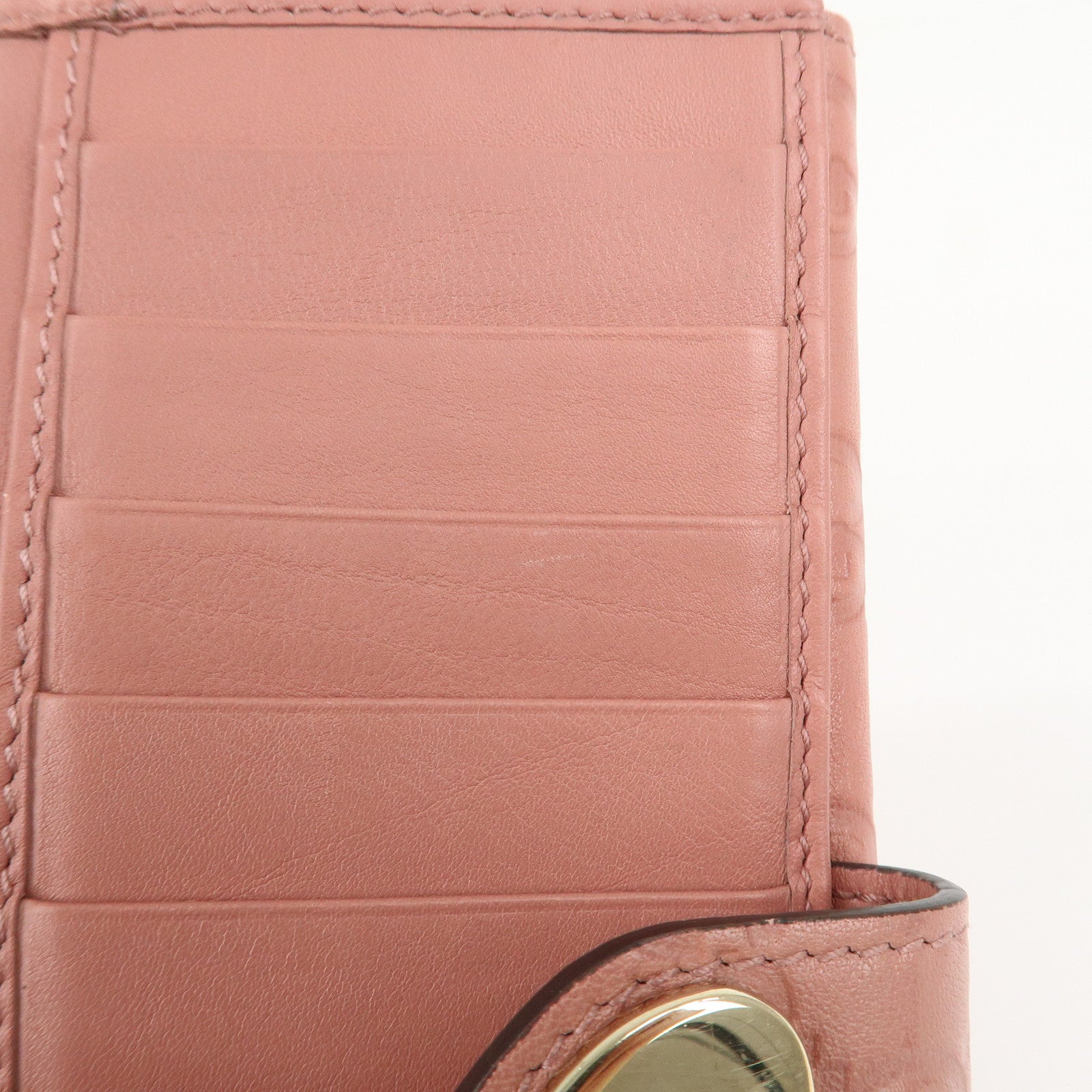 GUCCI Guccissima Leather Heart W Hook Bi-fold Wallet Pink 203550