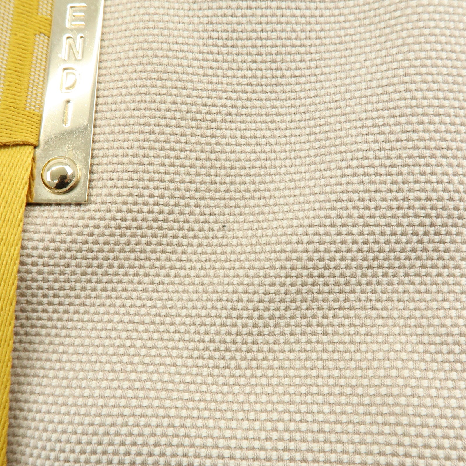 FENDI Zucca Canvas Leather Tote Bag Hand Bag Yellow Beige 8BN141MZH