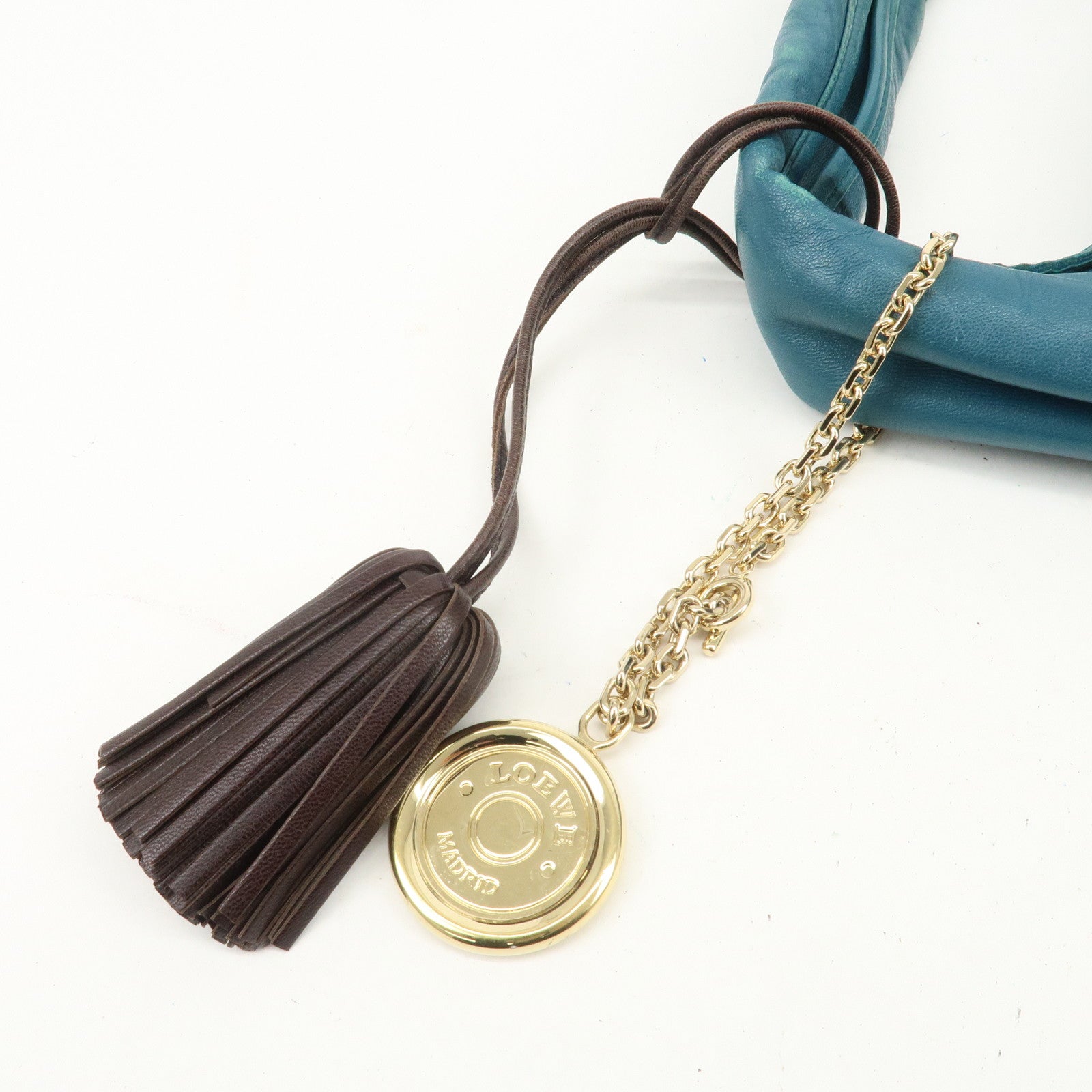 LOEWE Viento 30 Leather Shoulder Bag Hand Bag Blue