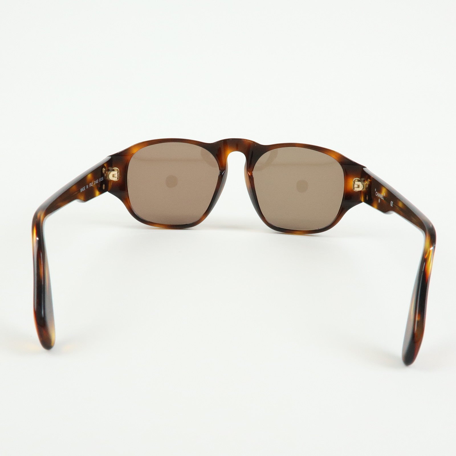CHANEL COCO Mark Plastic Sunglasses Brown 01452 91235