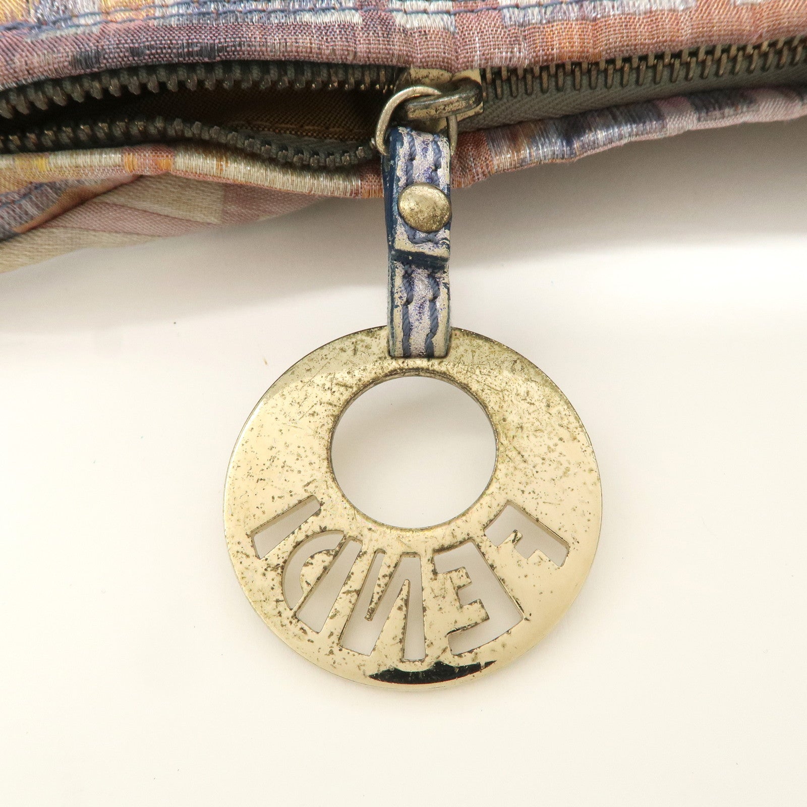 FENDI Zucca Canvas Chain Shoulder Bag Multicolor 8BR581