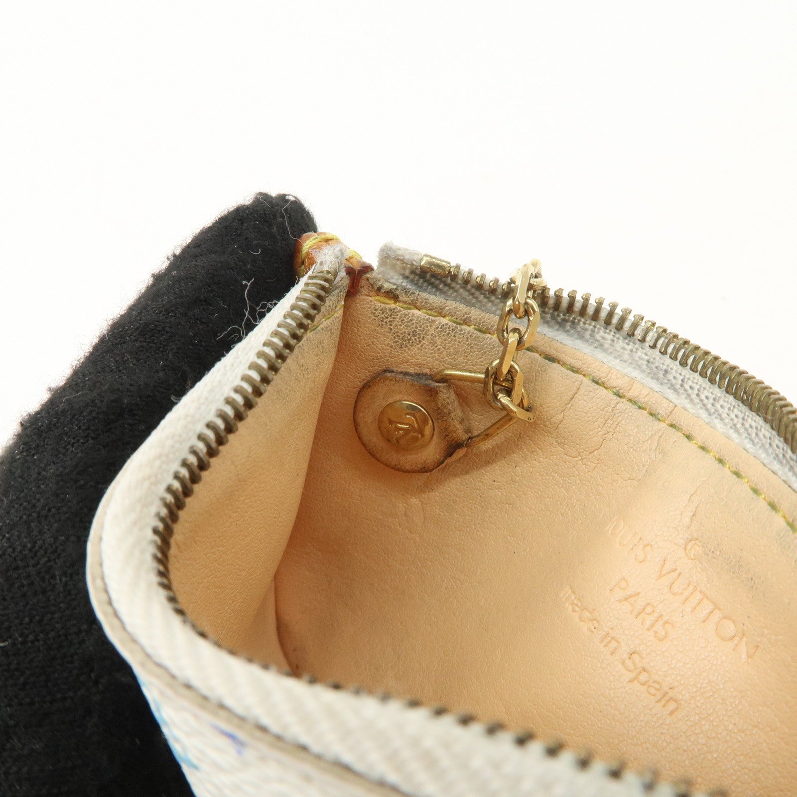 Louis Vuitton Monogram Multicolor Pochette Cles Coin Case Blanc M92655 Used