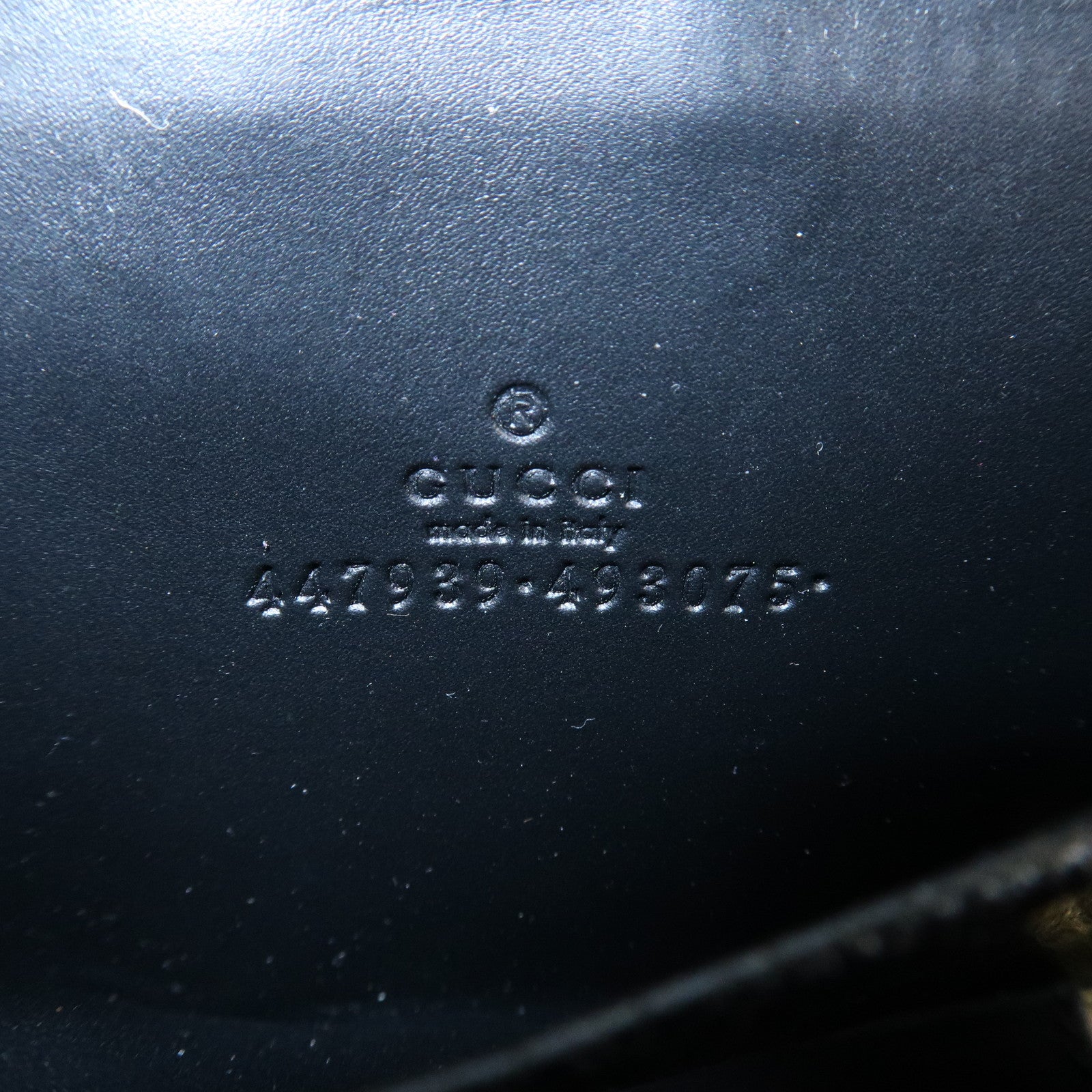 GUCCI Guccissima Leather Card Case Card Holder Black 447939