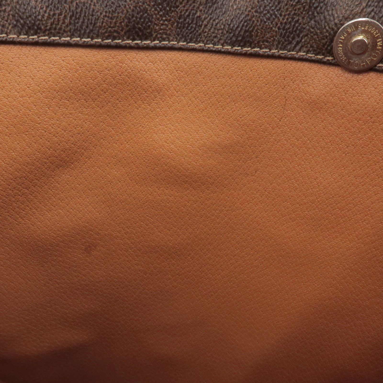 CELINE Macadam PVC Coated Canvas Leather Tote Bag Hand Bag Brown