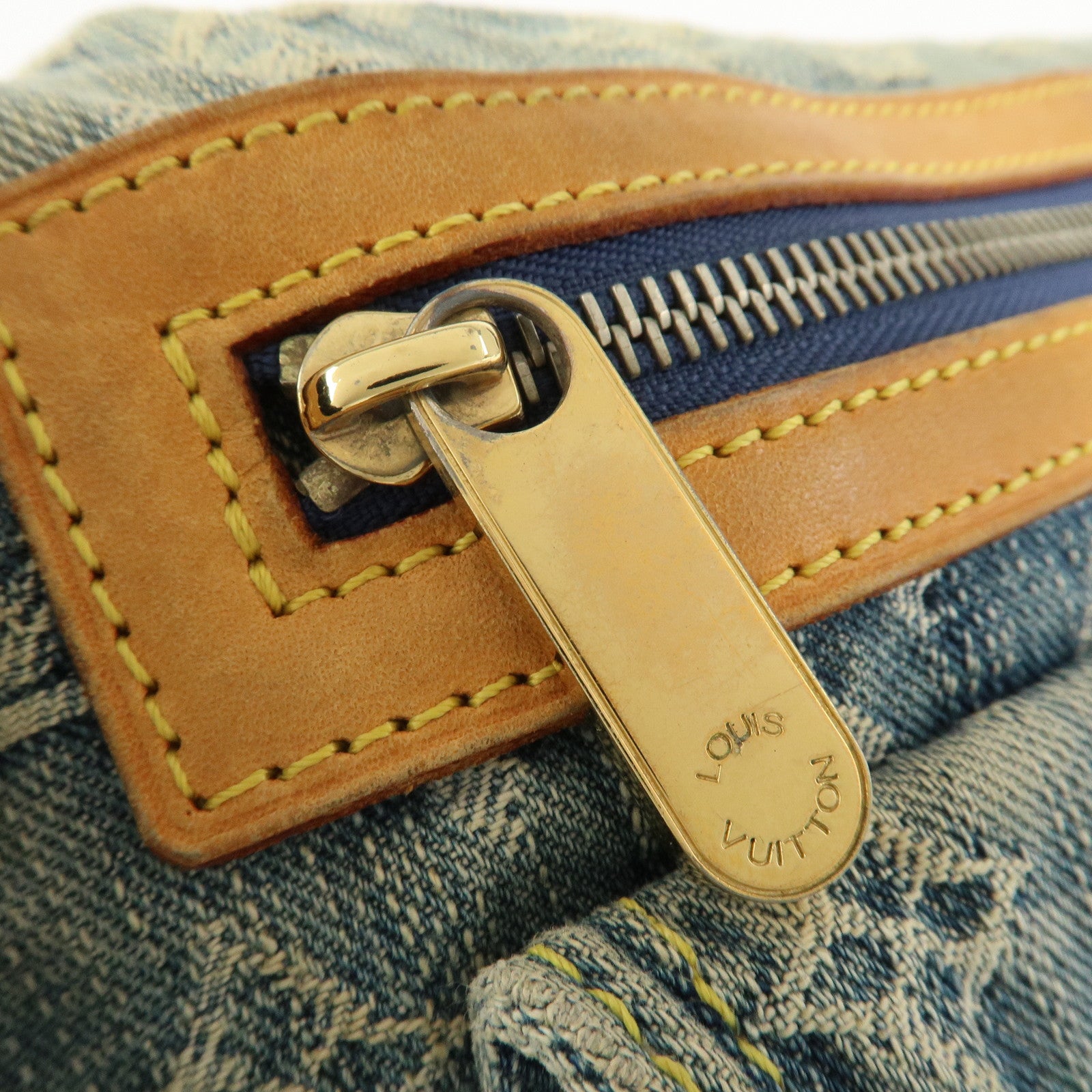 Louis Vuitton Monogram Denim Baggy PM 2Way Shoulder Bag Blue M95049 Used