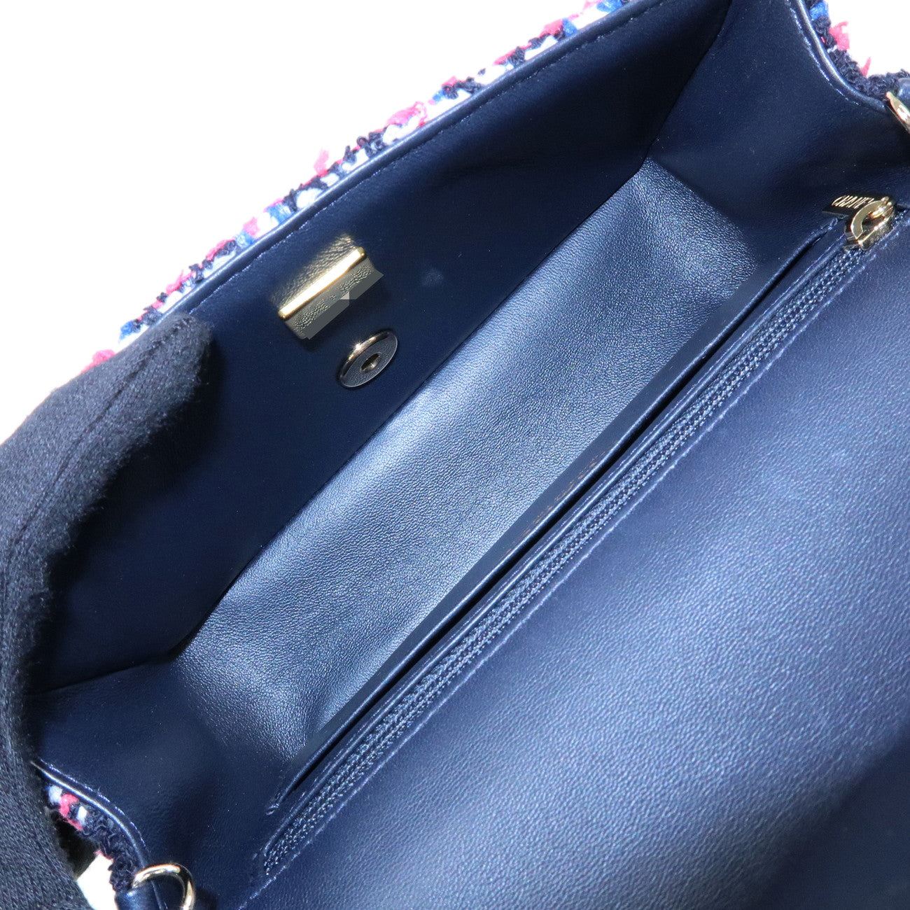 CHANEL Mini Matelasse 20 Tweed Lamb Skin Chain Shoulder Bag A69900