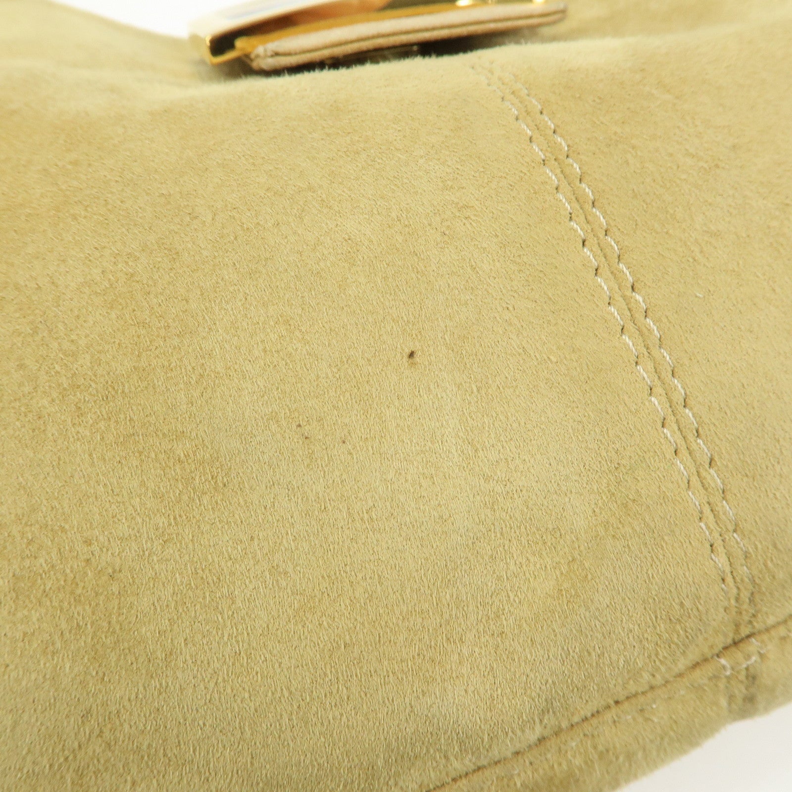 FENDI Suede Leather Shoulder Bag Hand Bag Yellow Beige 26569