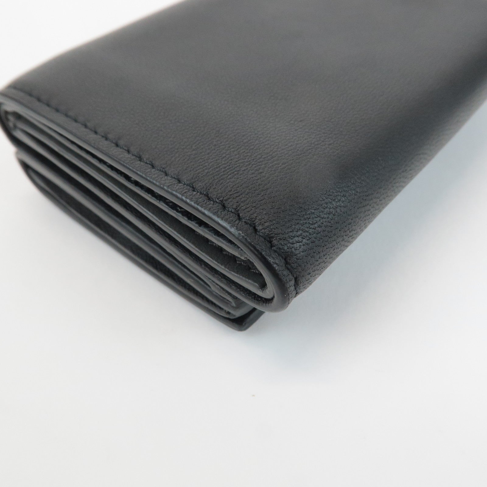 BOTTEGA VENETA Intrecciato Leather Tri-fold Wallet Black 515385