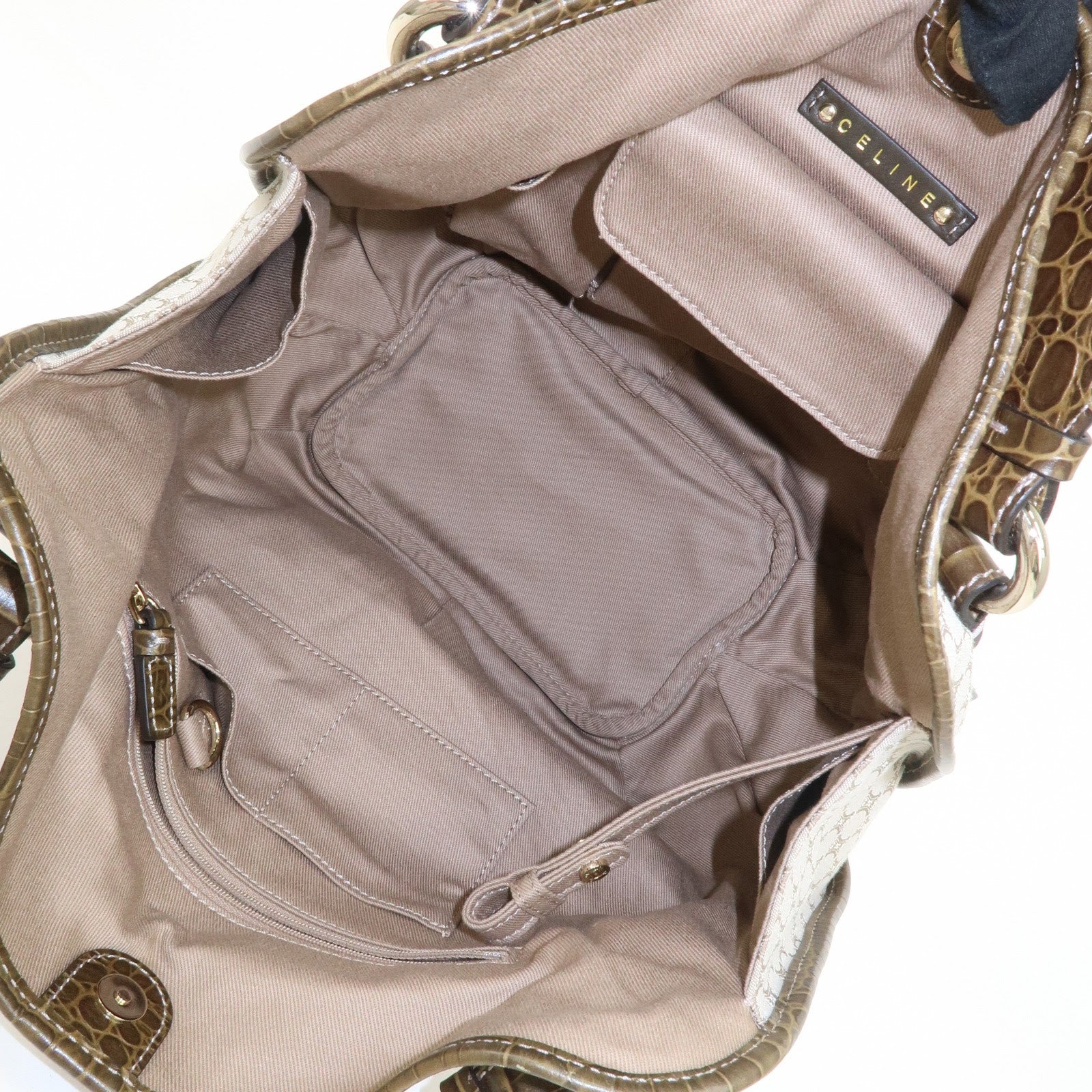 CELINE Macadam Bittersweet Shoulder Bag Tote Bag Hand Bag Beige
