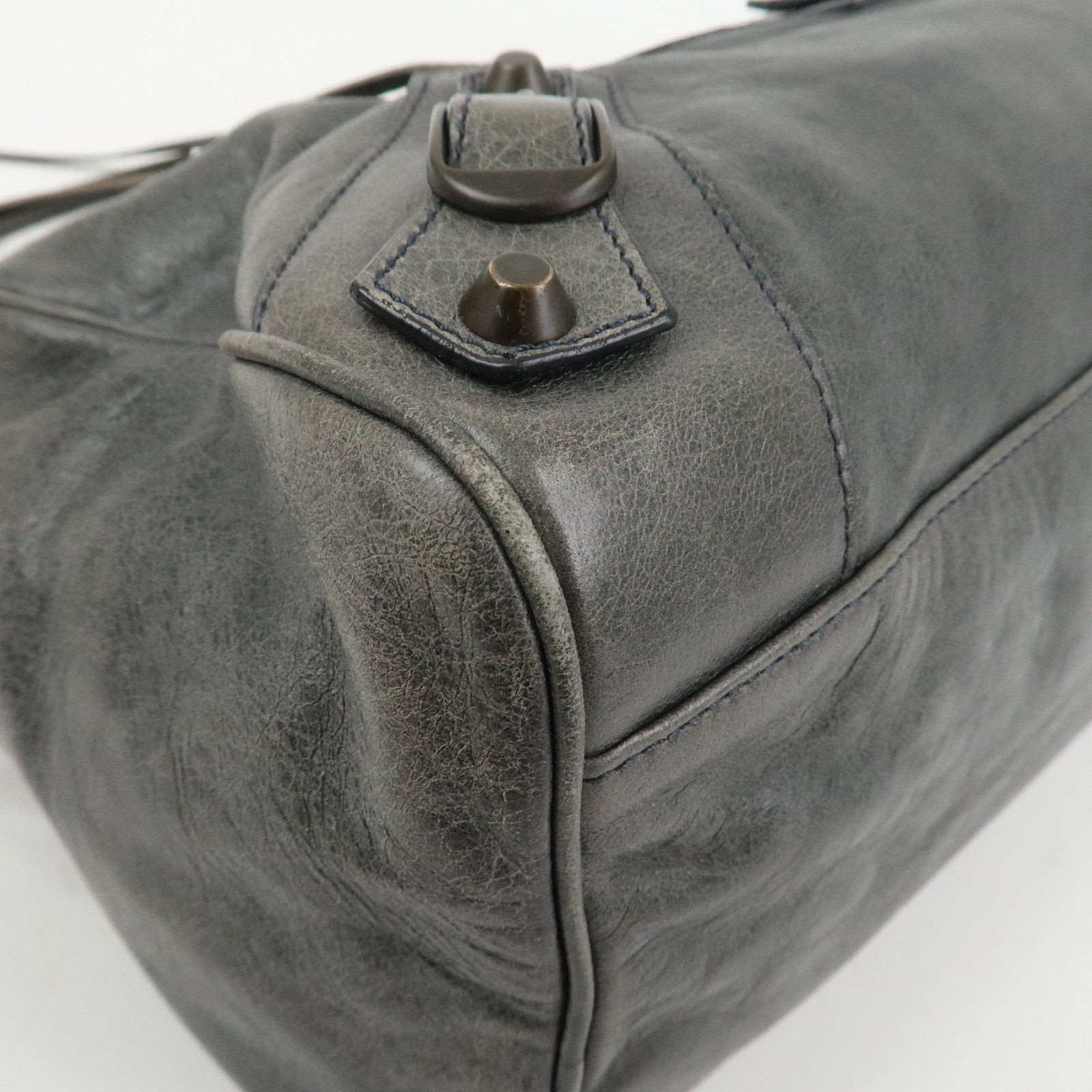 BALENCIAGA The Twiggy Leather 2Way Bag Shoulder Bag Gray 128523