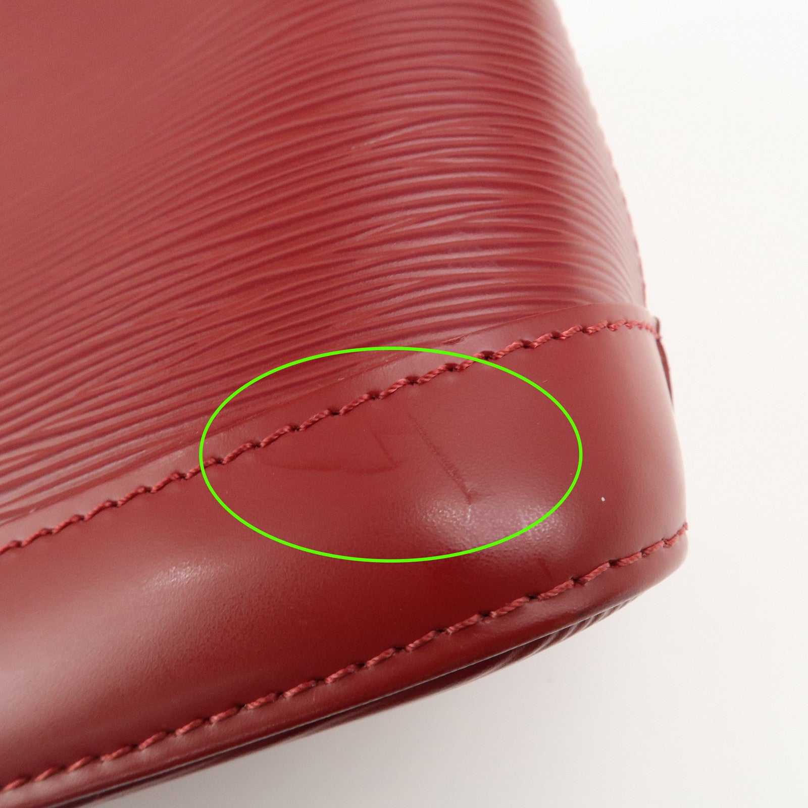 Louis Vuitton Epi Alma PM Leather Hand Bag Carmine M4058E