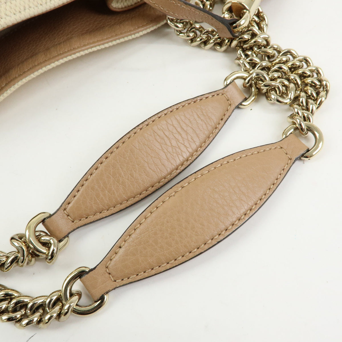 GUCCI SOHO Interlocking G Canvas Leather Chain Shoulder Bag 308982