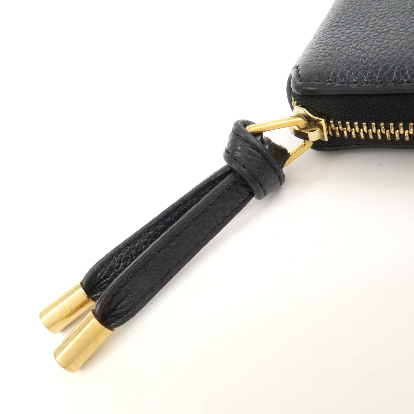 Chloe Marcie Leather Zippy Long Wallet Black