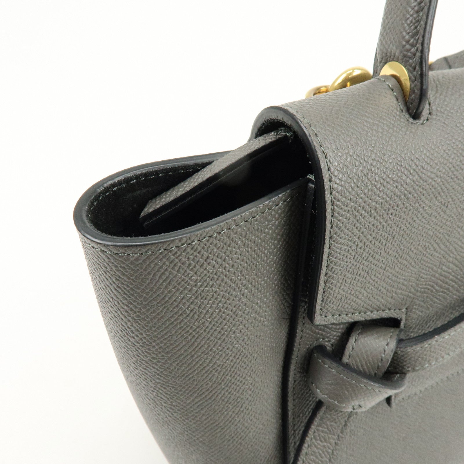 CELINE Belt Bag Leather 2Way Bag Shoulder Bag Hand Bag Gray