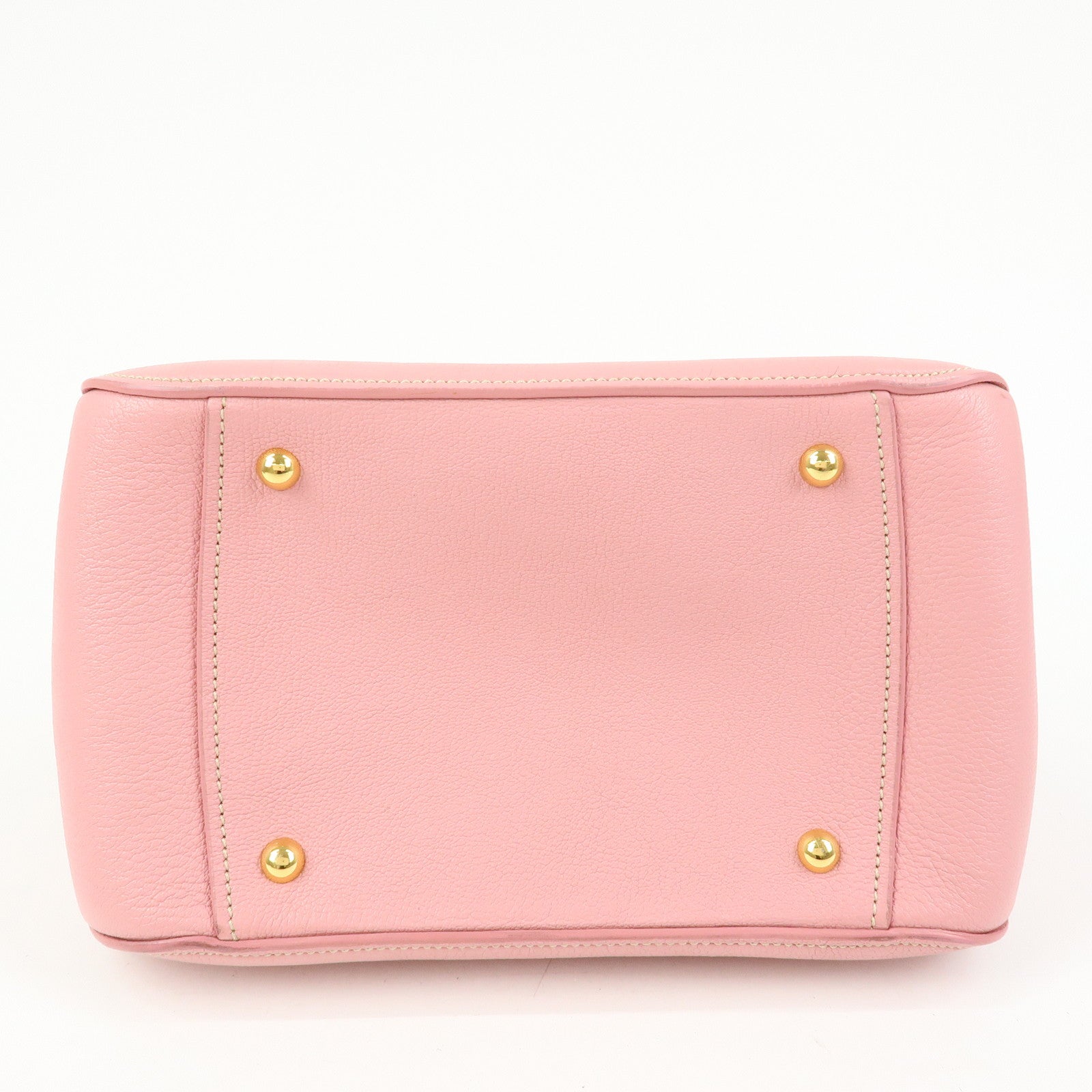 MIU MIU Logo Leather 2Way Bag Hand Bag Pink
