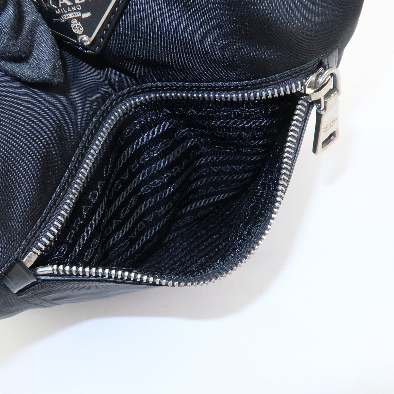 PRADA Triangle Logo Tessuto Nylon Shoulder Bag Crossbody Bag BT0716