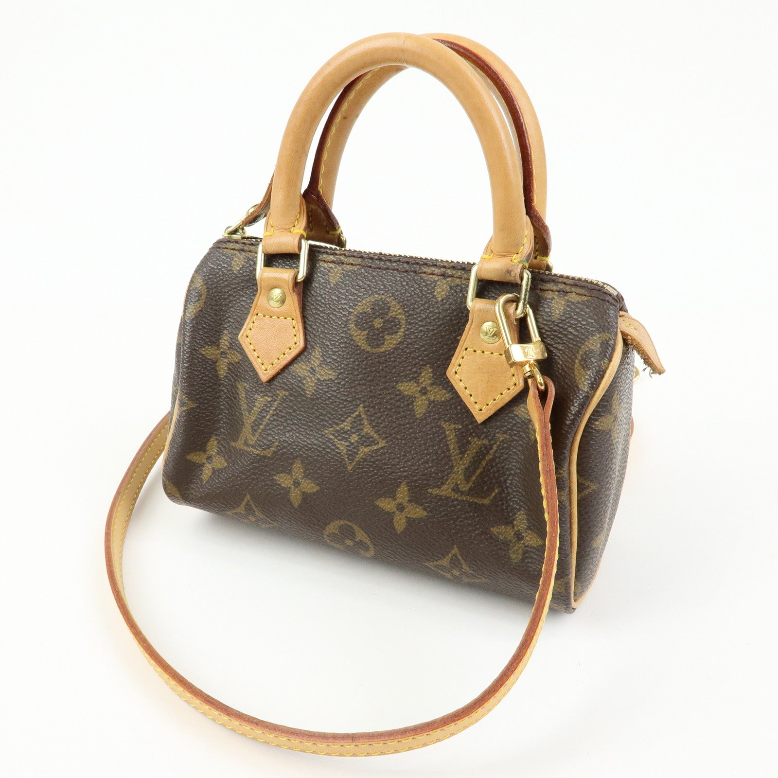 Louis Vuitton Monogram Mini Speedy Hand Shoulder Bag Brown M41534