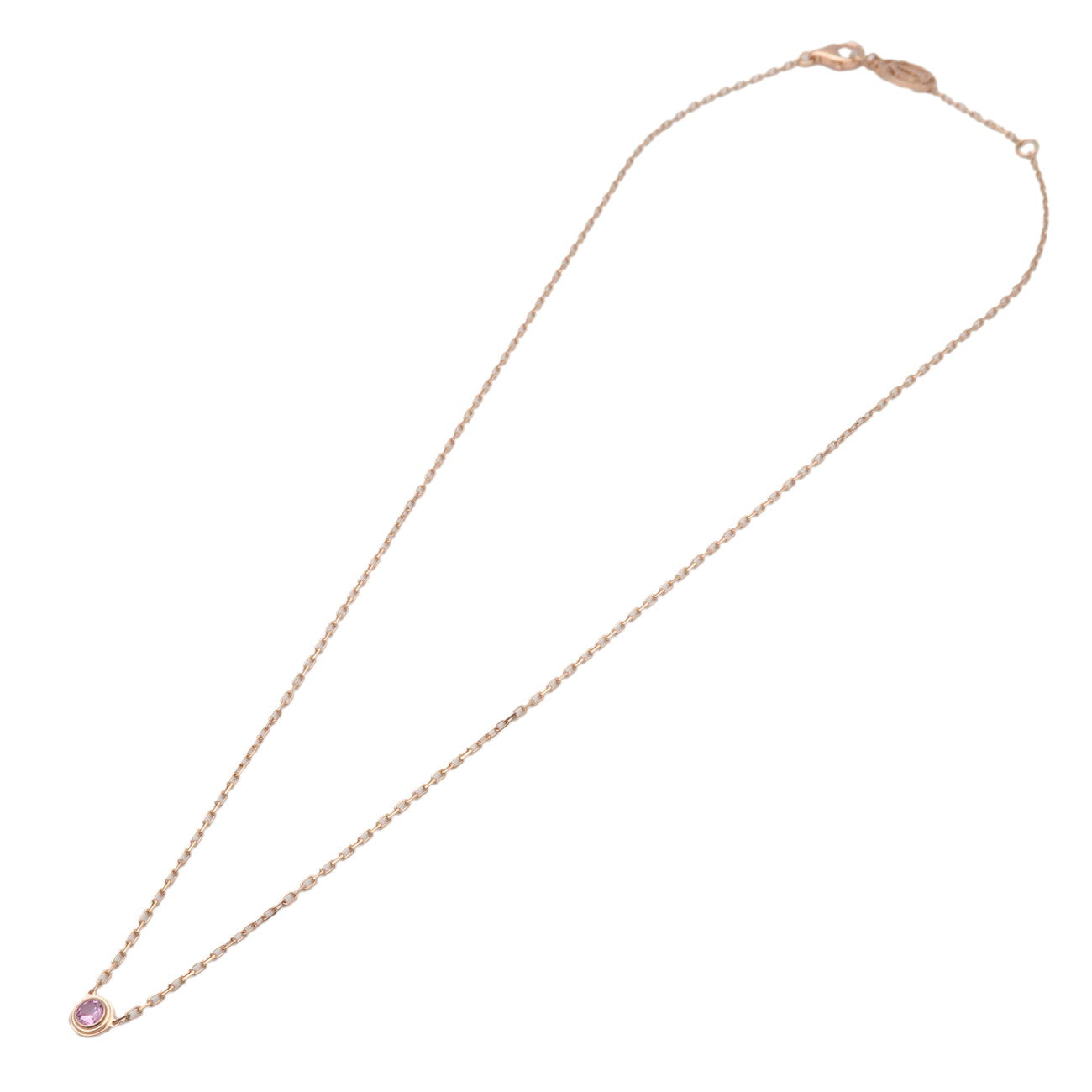 Cartier Saphir Legere 1P Pink Sapphire Necklace 750PG Rose Gold