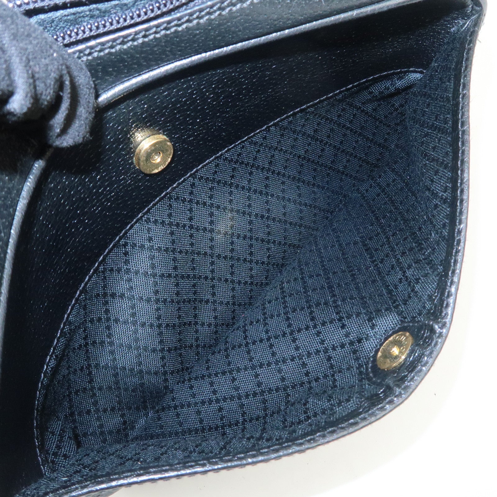 GUCCI Diamante Leather Clutch Bag Wristlet Bag Black 018・1095・3701