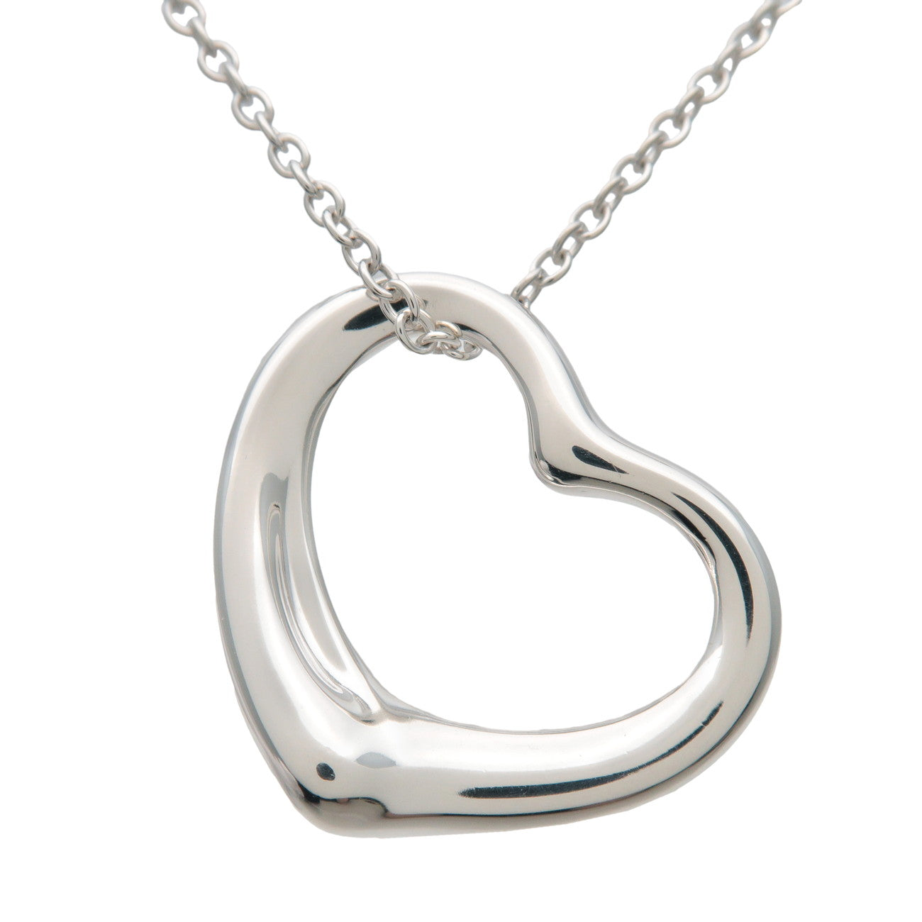 Tiffany & Co Open Heart Necklace 22mm SV925 Silver